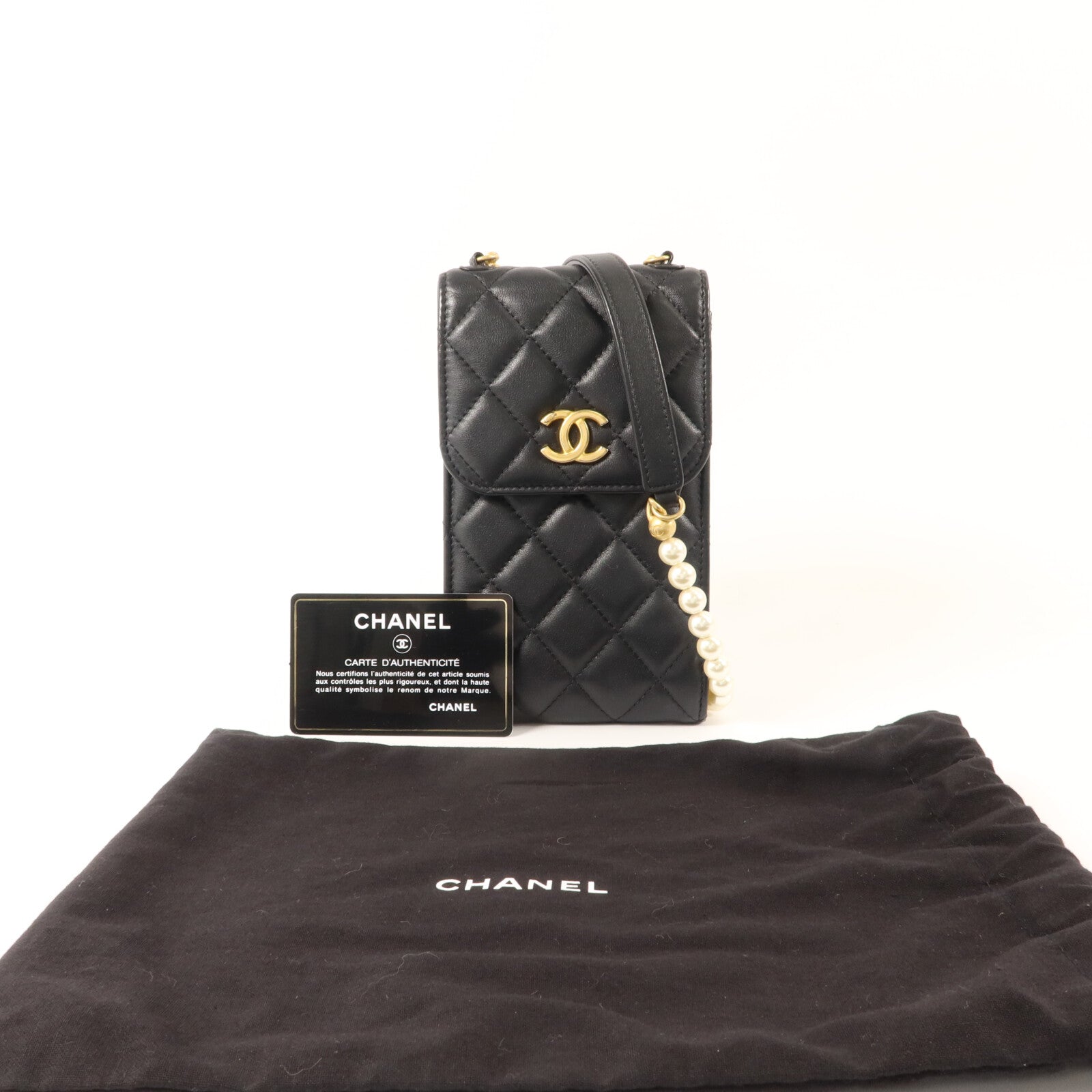 CHANEL 羊皮皮革Pearl Phone Bag肩背袋