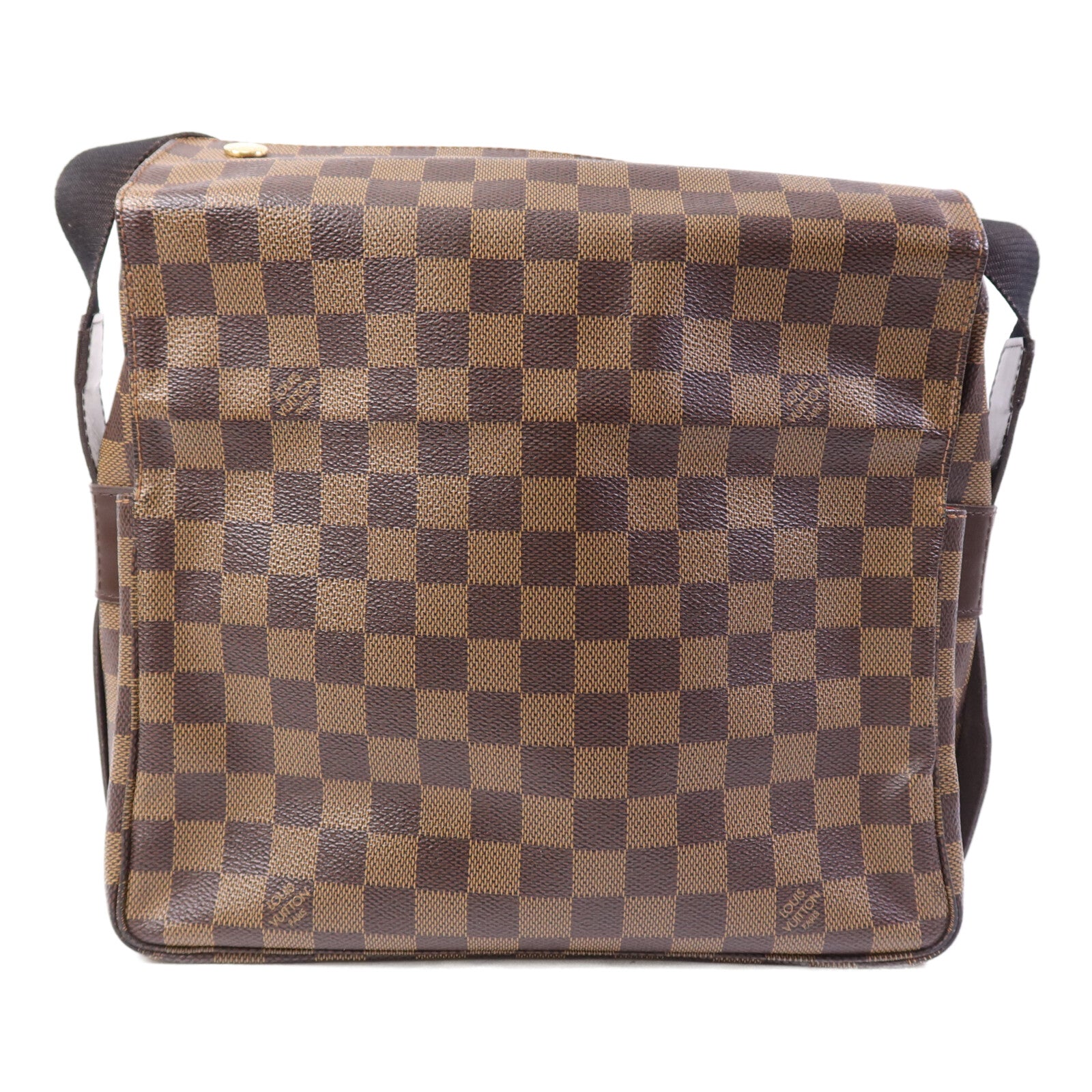 LOUIS VUITTON Damier Ebene Naviglio金扣肩背袋