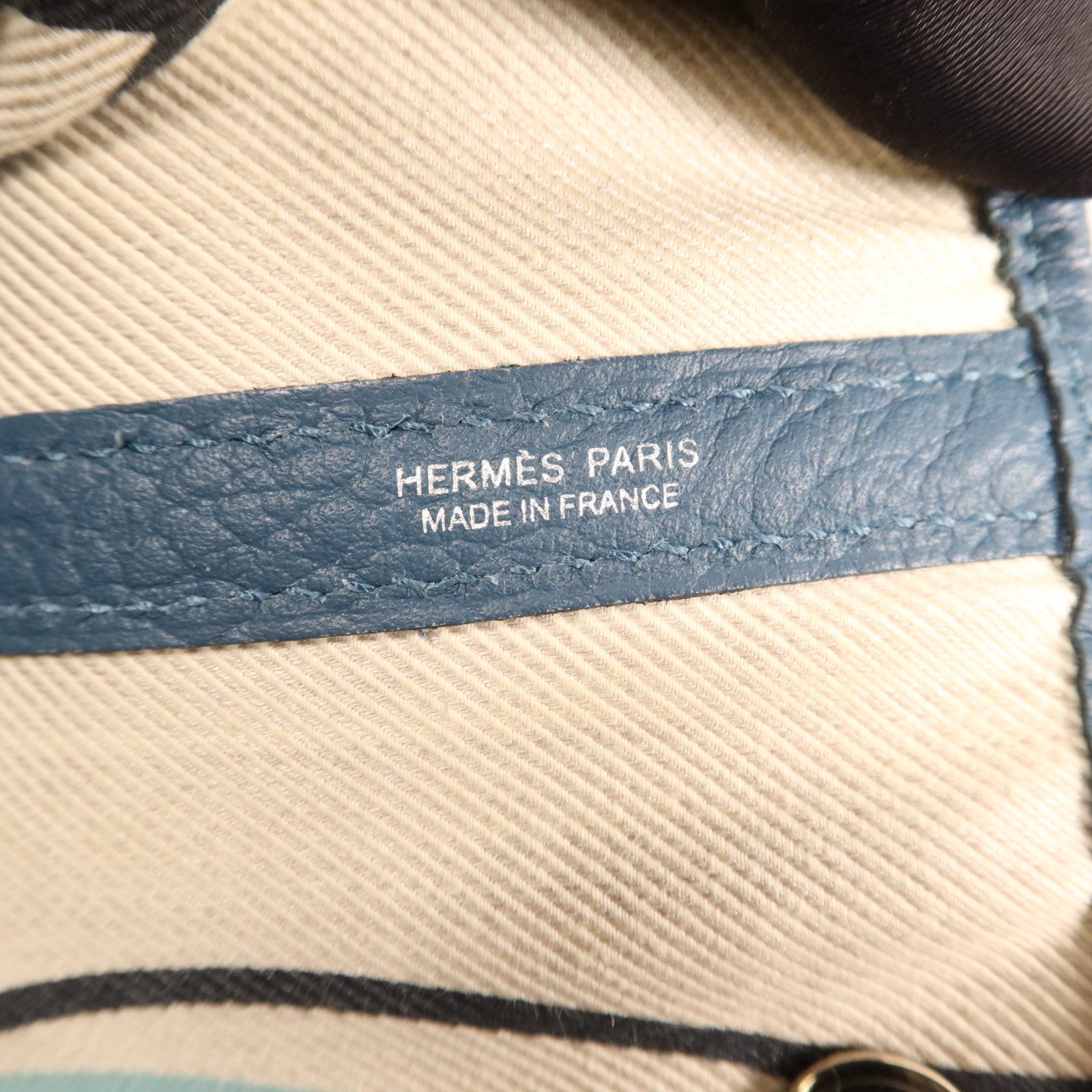 HERMES Negonda皮革Garden Party PM銀扣手挽袋 Bleu Outremer