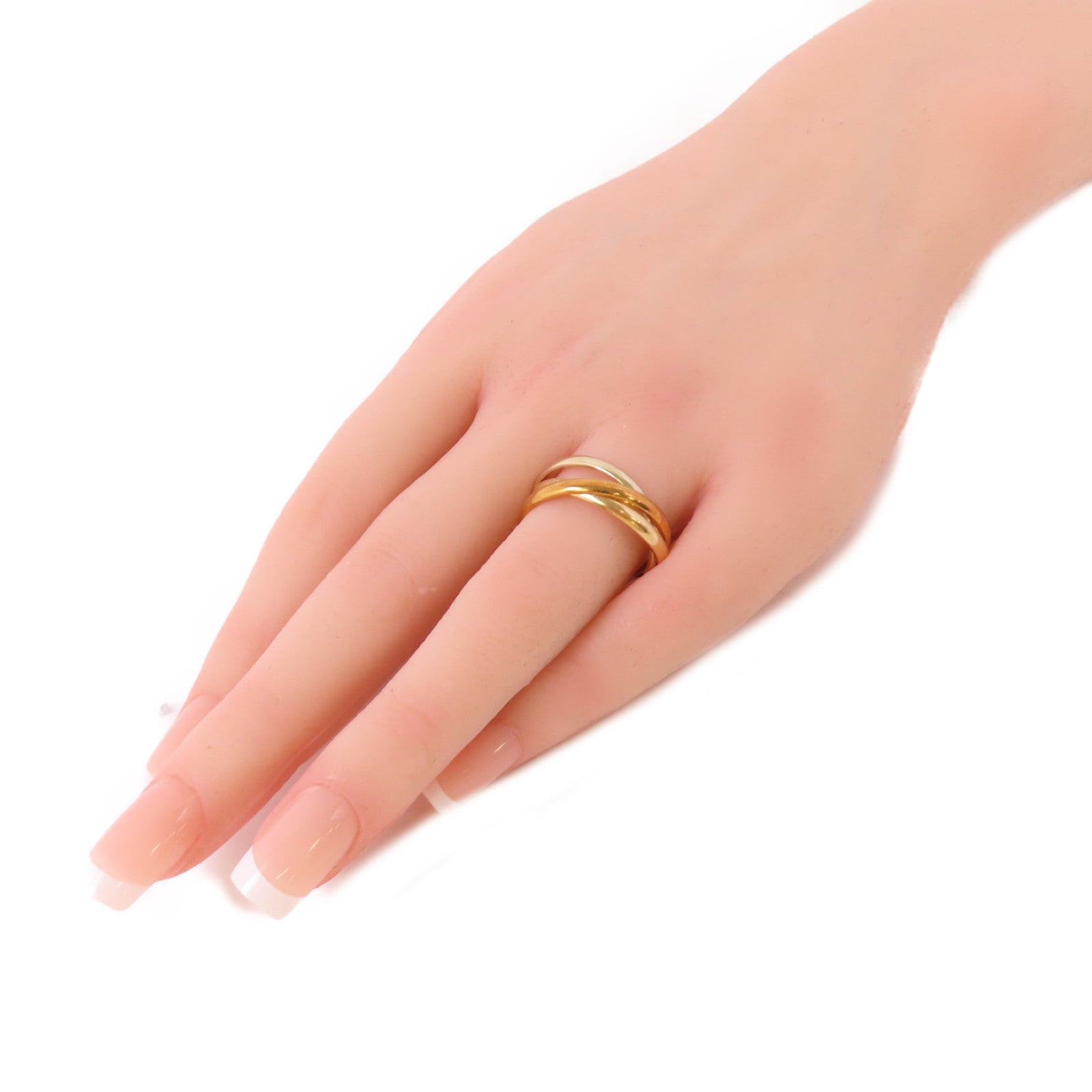 CARTIER 18K黃金/玫瑰金/白金Trinity Ring戒指#60/US#8.75
