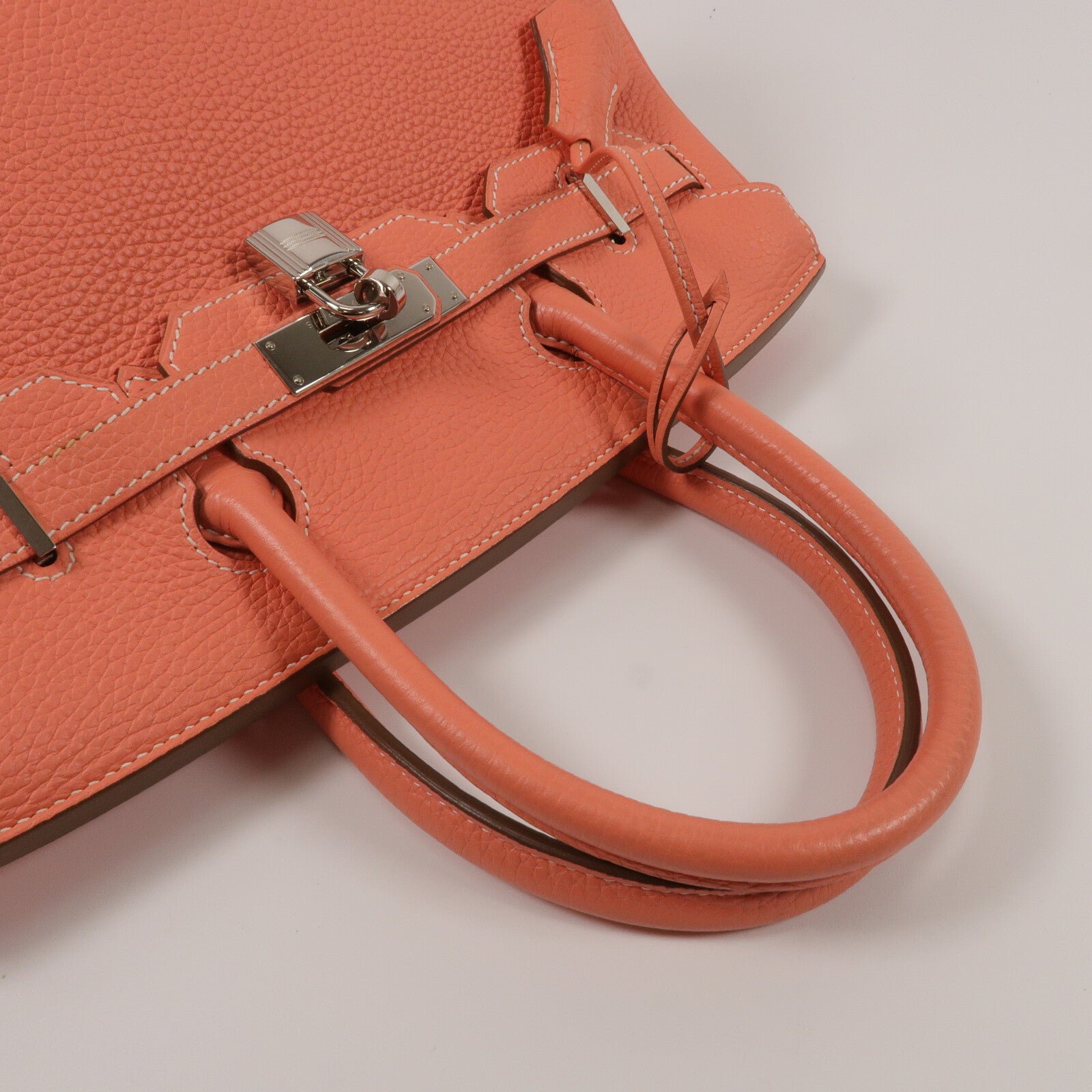 HERMES Clemence皮革Birkin 30手挽袋Crevette