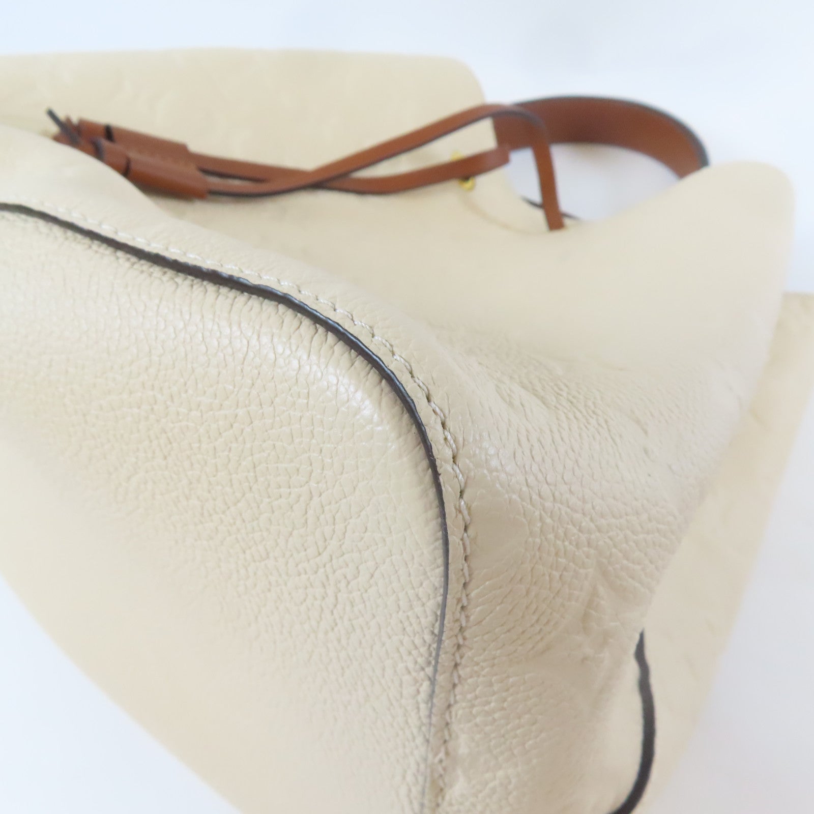 LOUIS VUITTON Monogram Empreinte Noe Noe MM 2 Way Bag金扣手挽肩背兩用袋啡色/米色