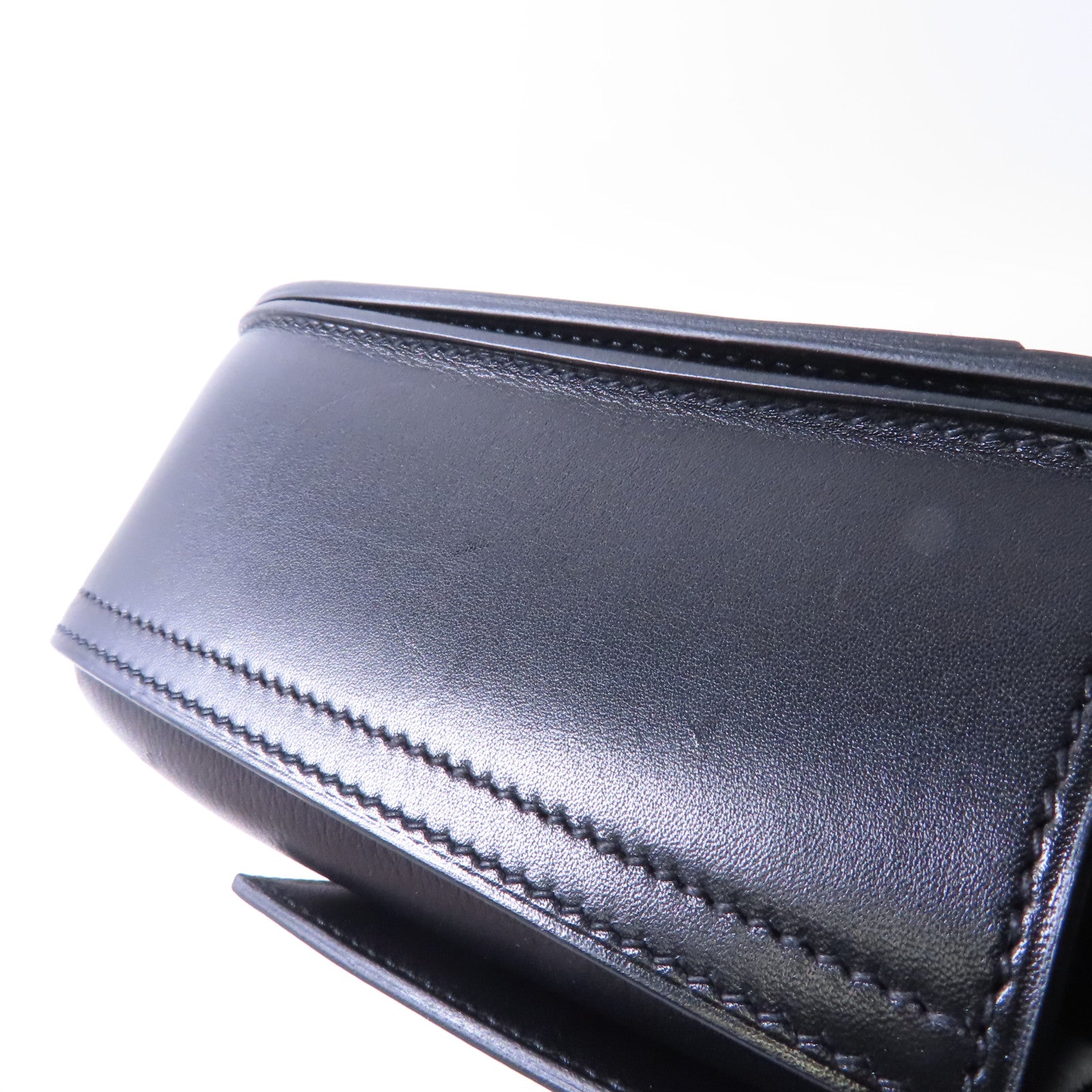 HERMES 【激減優惠】Evercolor皮革Mini Della Cavalleria Bag銀扣肩背袋黑色