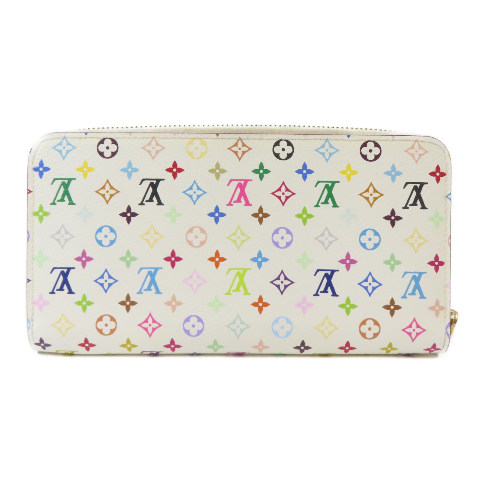 LOUIS VUITTON Monogram Multicolore Zipper Long Wallet金扣長錢包白色
