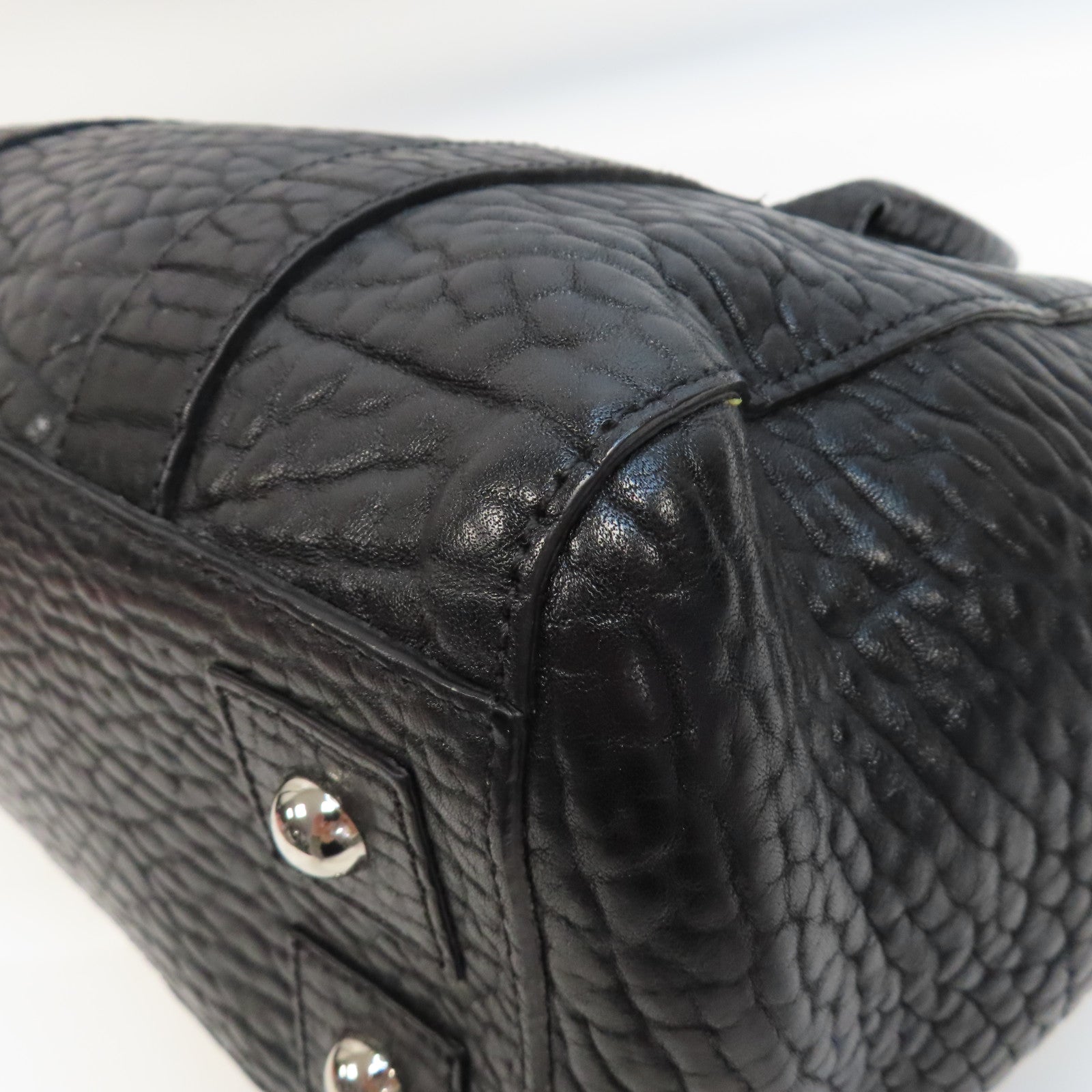 MULBERRY 【激減優惠】牛皮皮革Icon Bag銀扣手挽袋黑色