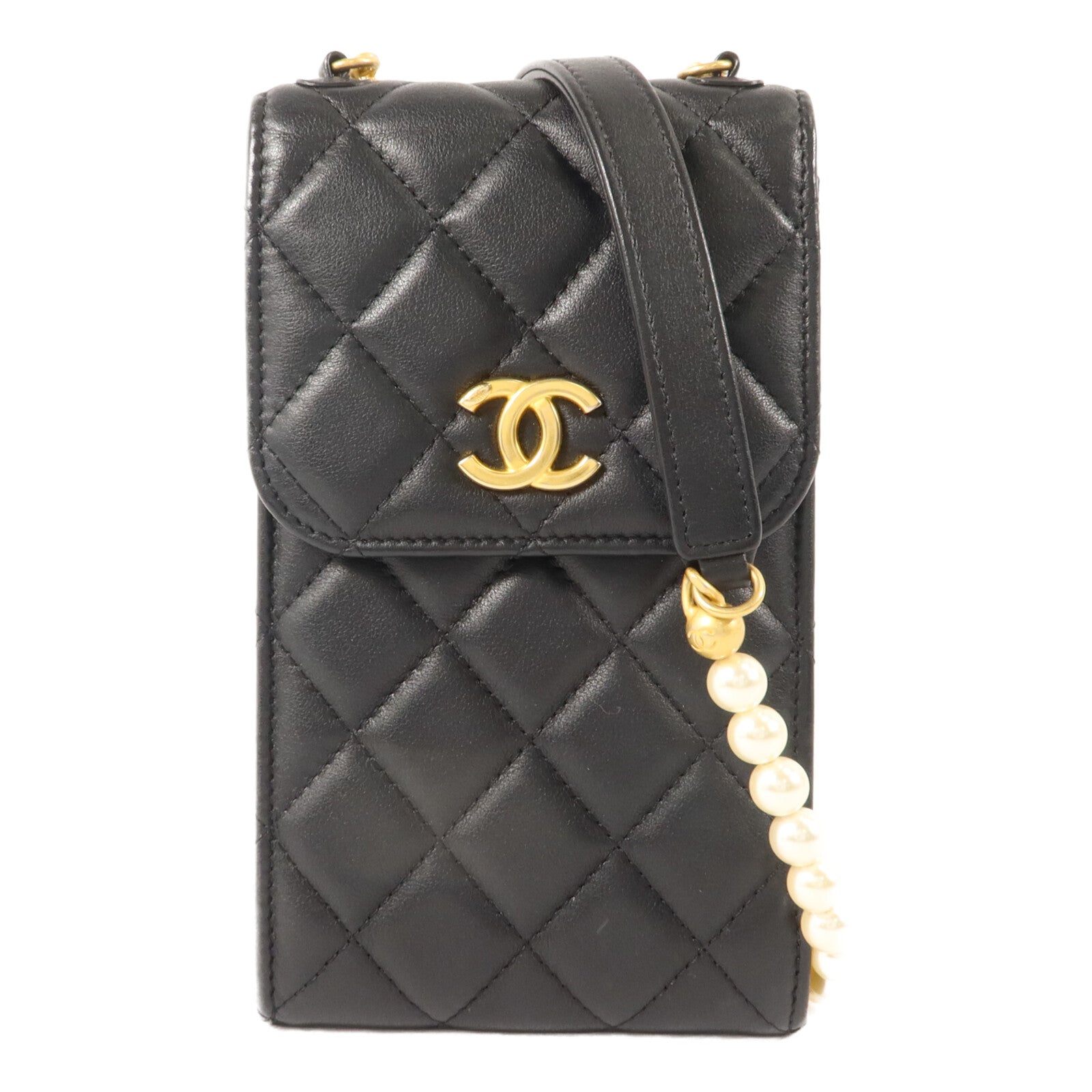 CHANEL 羊皮皮革Pearl Phone Bag肩背袋