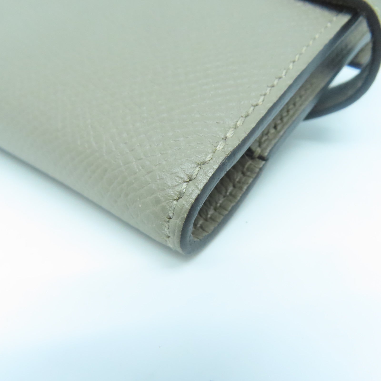 HERMES 【清倉大減價】Epsom皮革Kelly Wallet金扣錢包Gris Tourterelle淺灰色