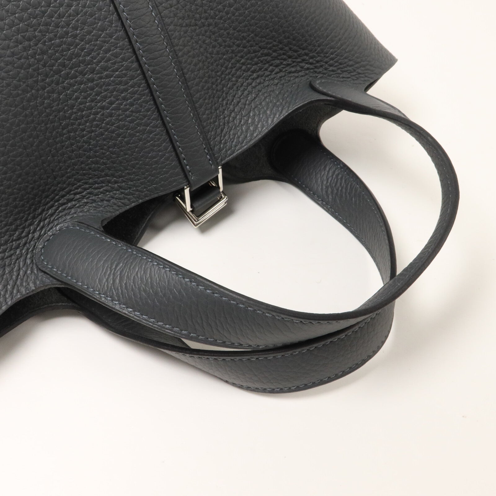 HERMES Clemence皮革Picotin PM手挽袋Gris Misty