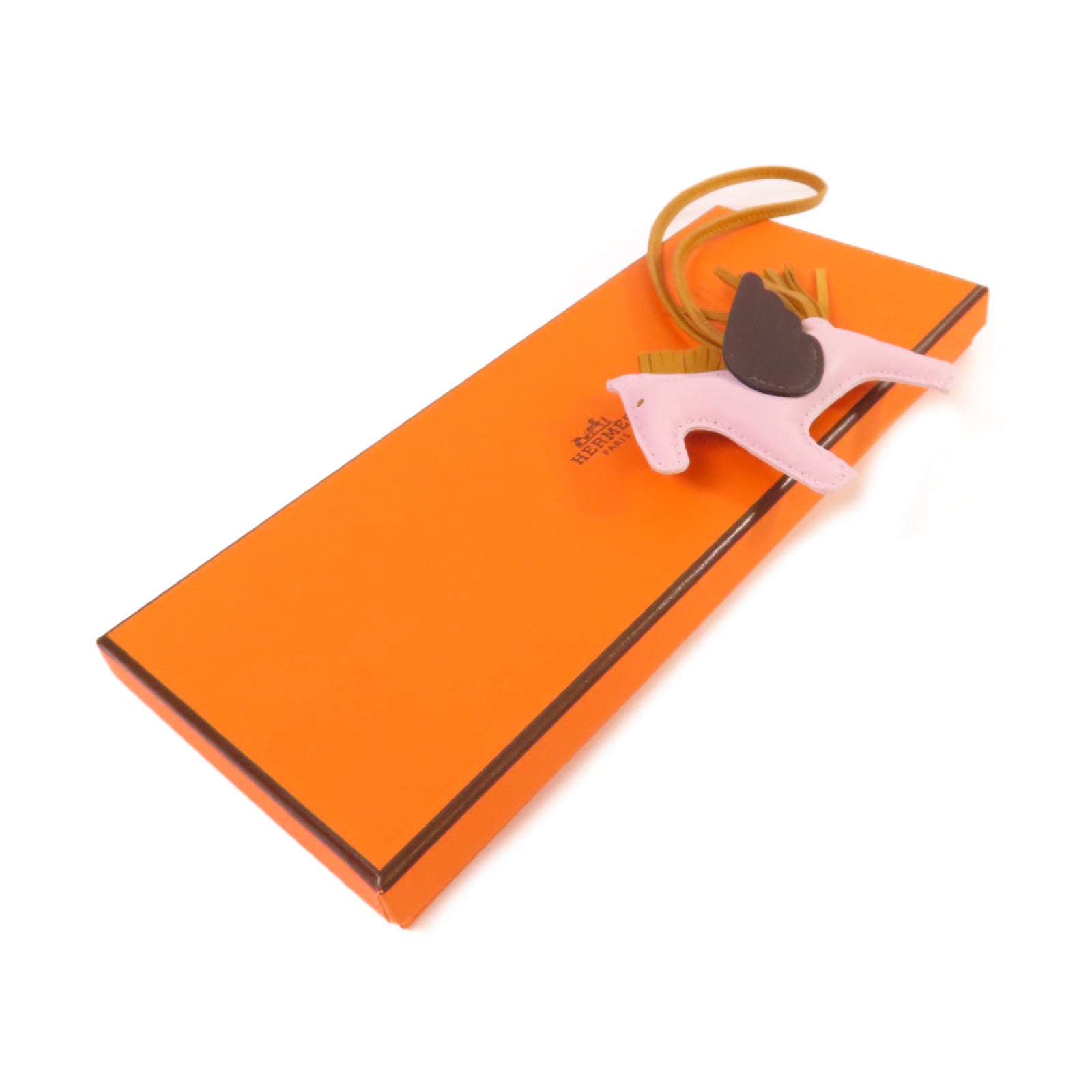HERMES Swift皮革Rodeo Pegase PM Charm掛飾Mauve Pale夢幻紫色/Ebene烏木色