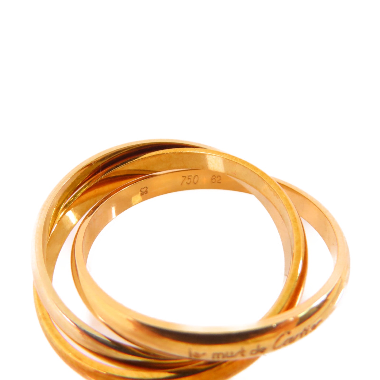 CARTIER 18K黃金/玫瑰金/白金Trinity Ring戒指#60/US#8.75
