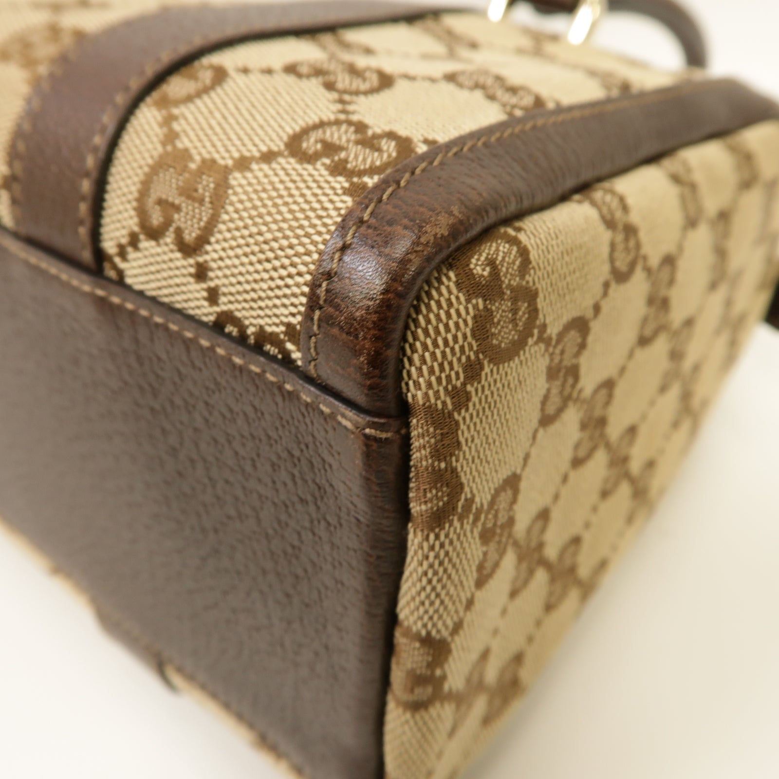 GUCCI 帆布Hand Bag手挽袋銀扣手挽袋啡色