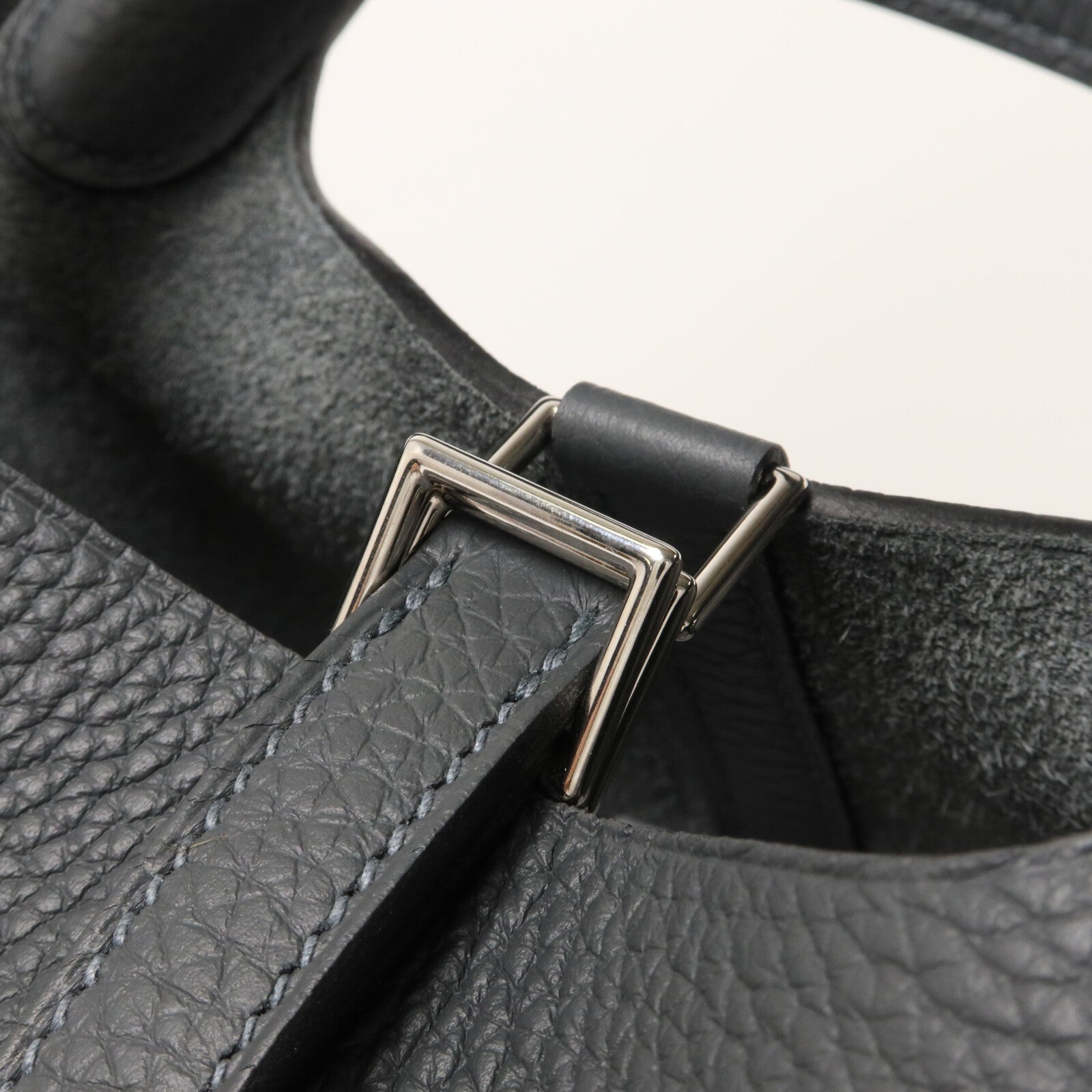 HERMES Clemence皮革Picotin PM手挽袋Gris Misty
