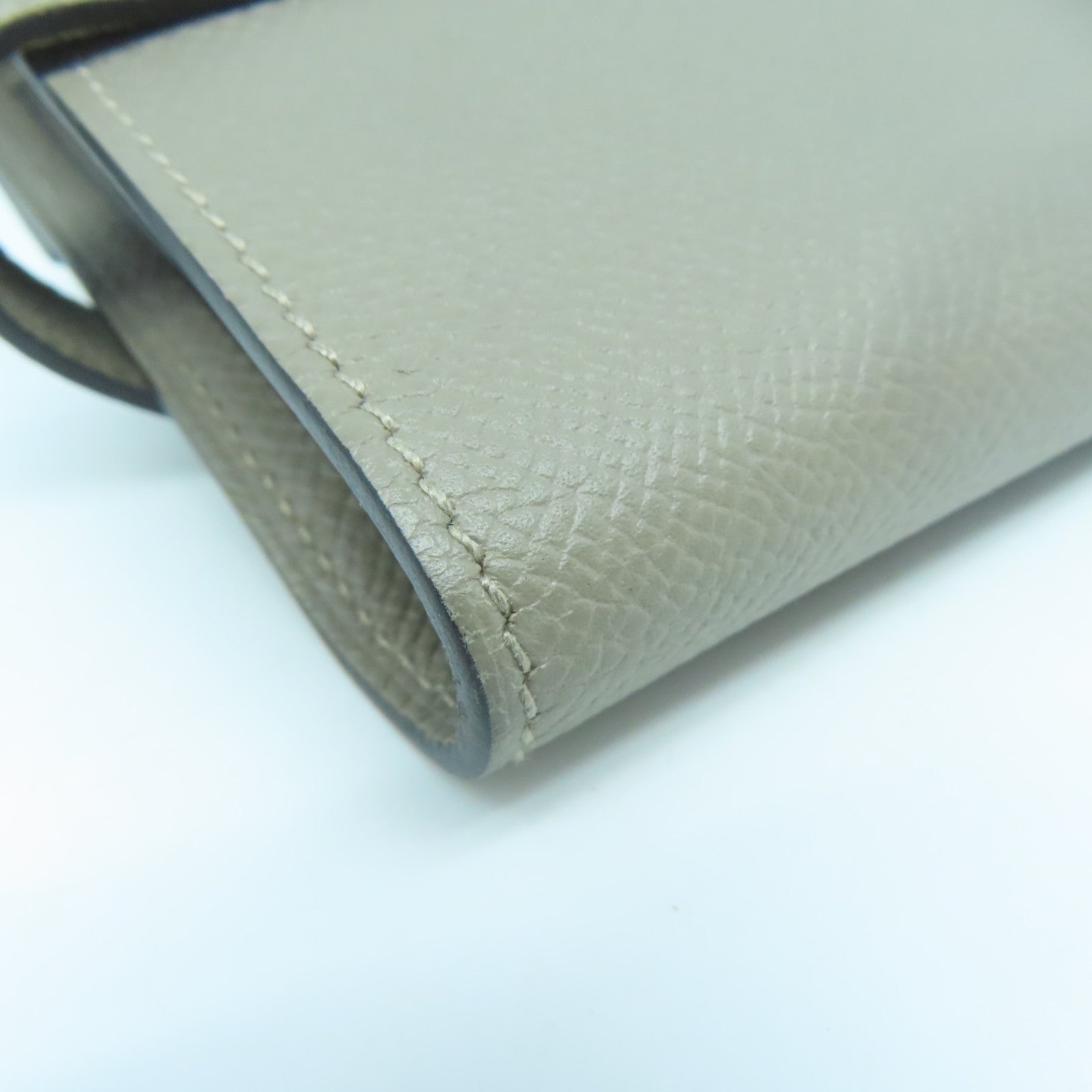HERMES 【清倉大減價】Epsom皮革Kelly Wallet金扣錢包Gris Tourterelle淺灰色