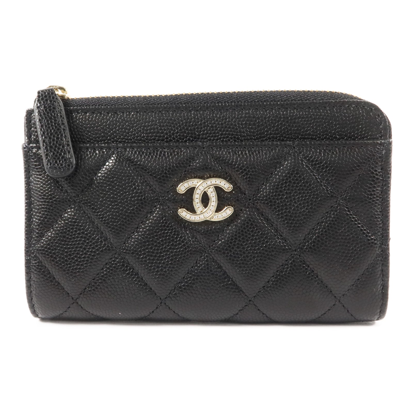 CHANEL 牛皮皮革CC Logo Zipper Wallet錢包