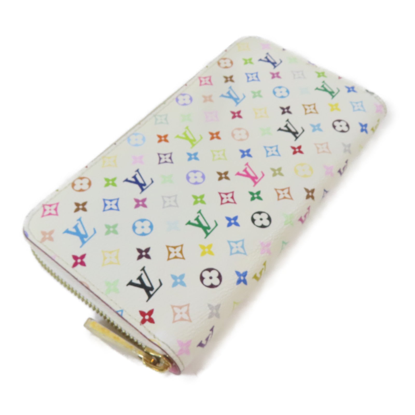 LOUIS VUITTON Monogram Multicolore Zipper Long Wallet金扣長錢包白色