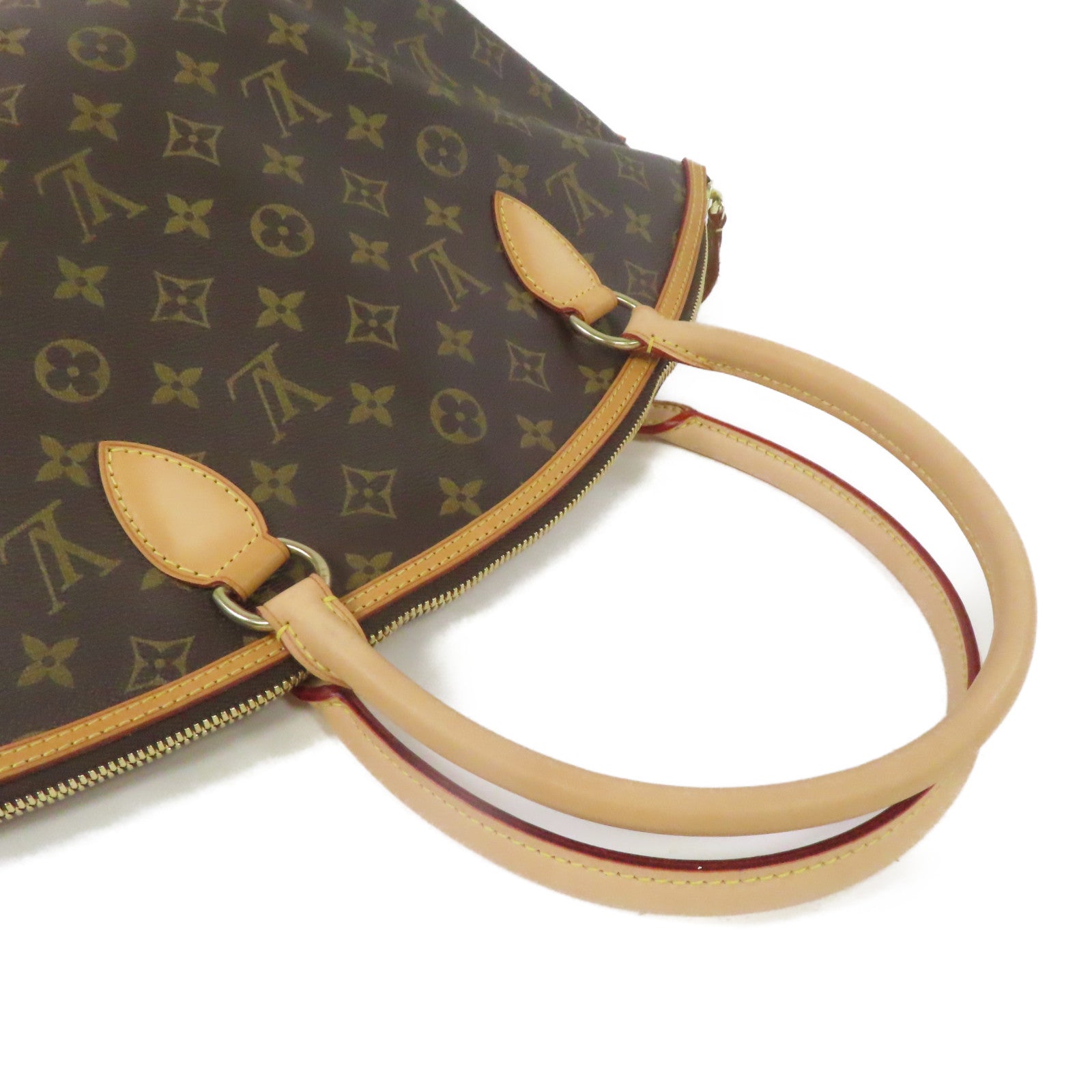 LOUIS VUITTON 【激減優惠】Monogram Lockit horizontal金扣手挽袋啡色