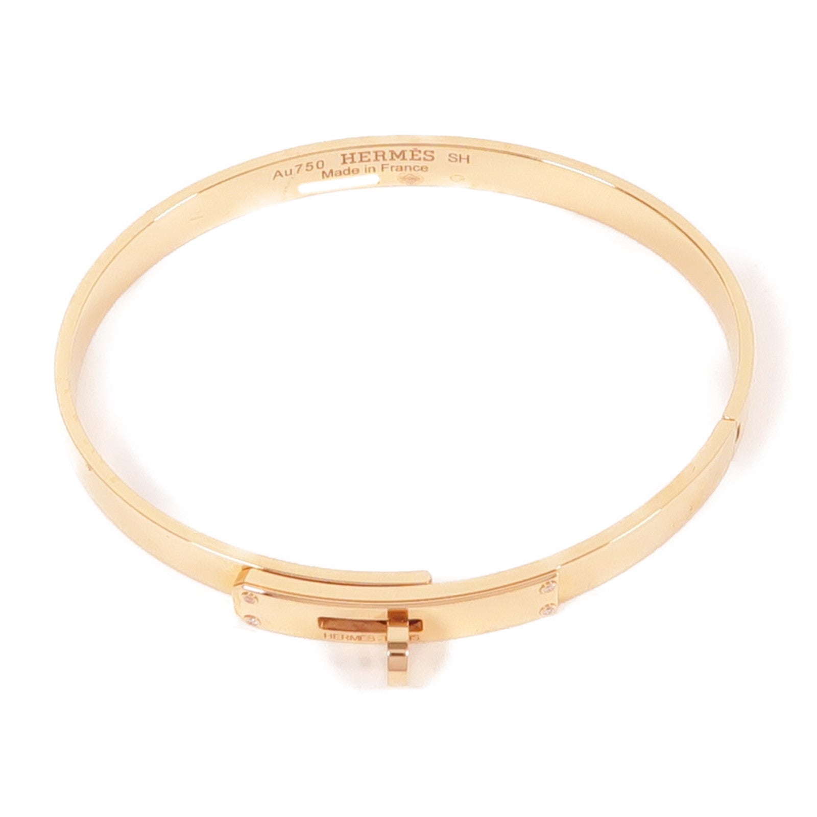 HERMES 18K玫瑰金Kelly Bracelet手鐲
