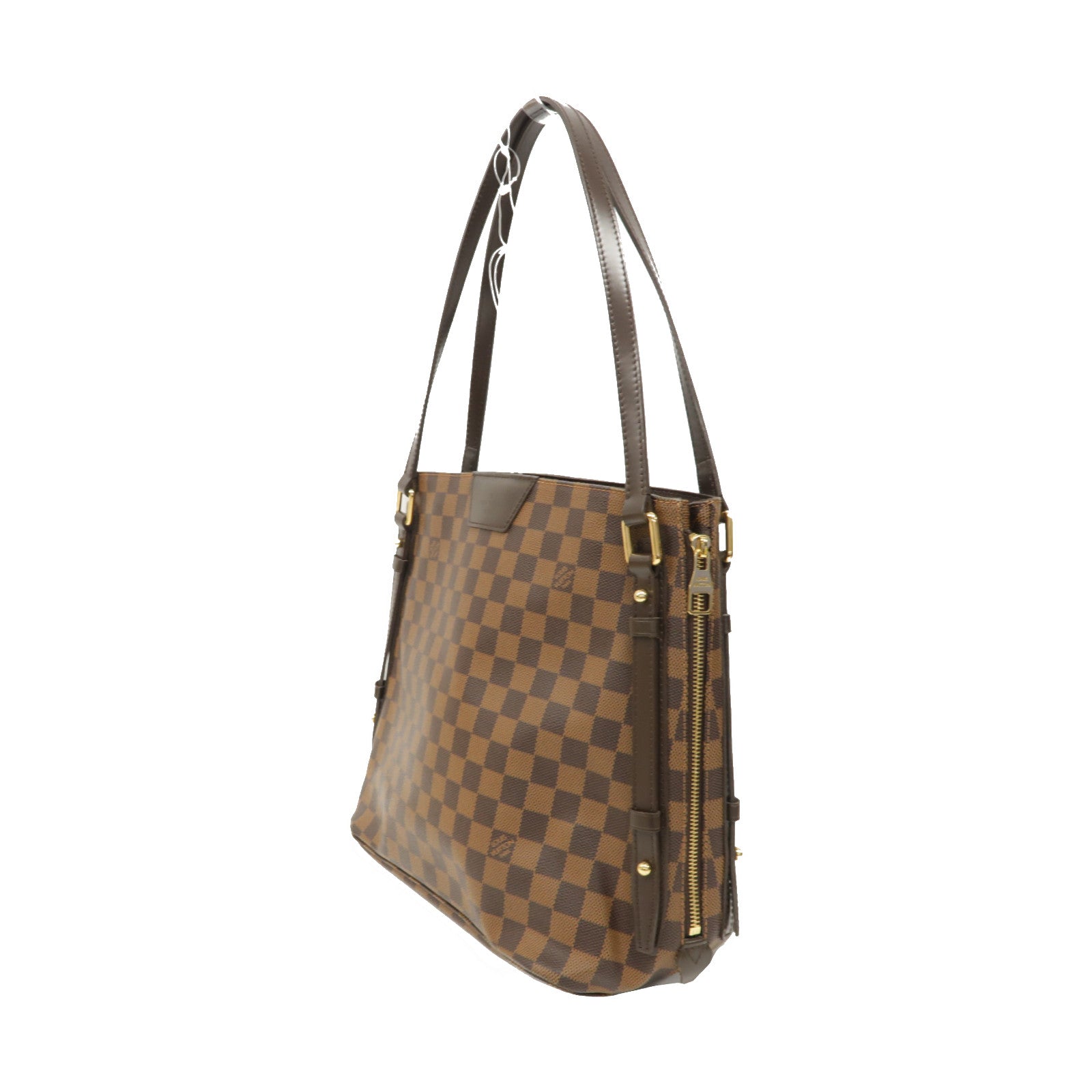 LOUIS VUITTON Damier Cabas Rivington金扣肩背袋啡色