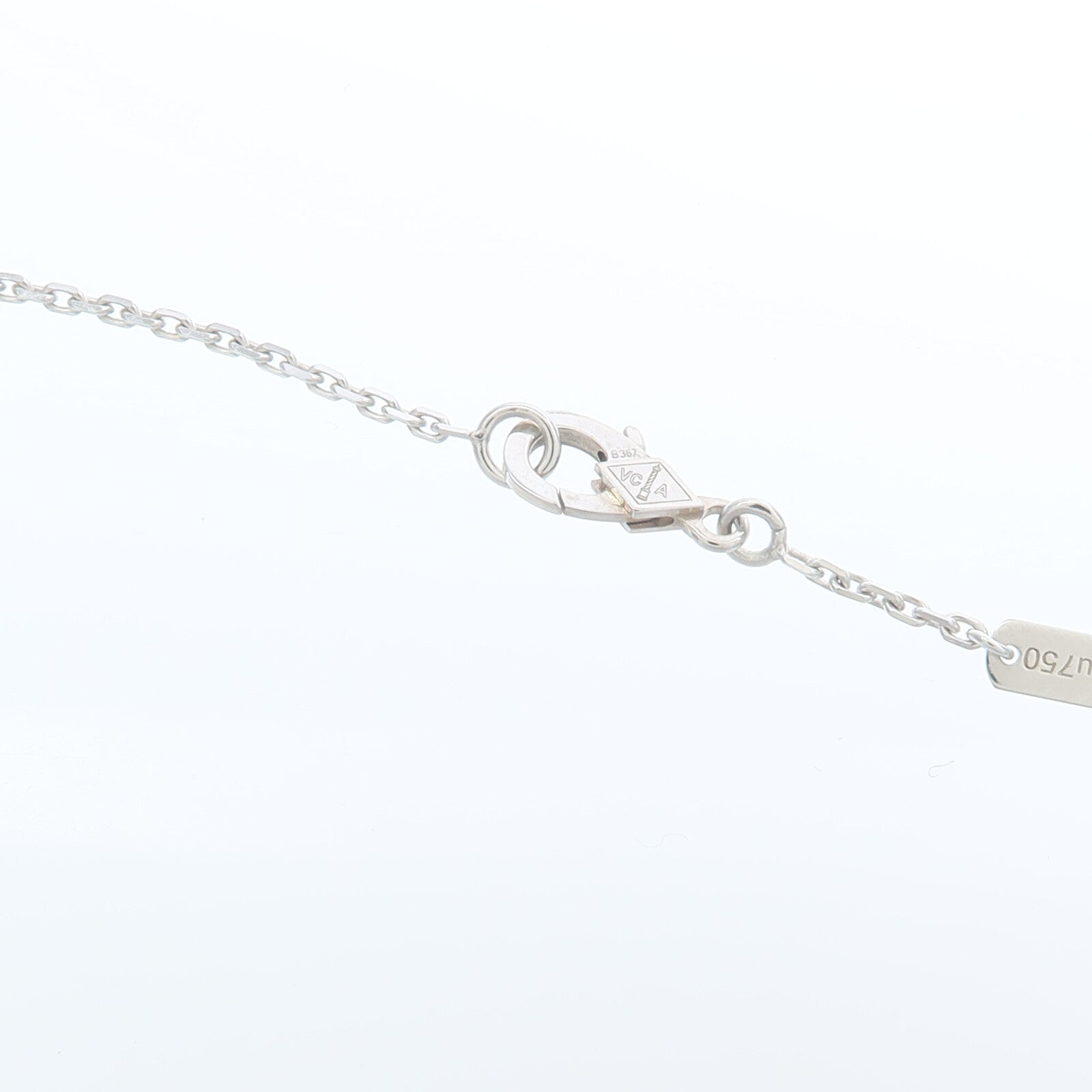 Van Cleef & Arpels 18K白金/玉髓Vintage Alhambra Pendant項鍊