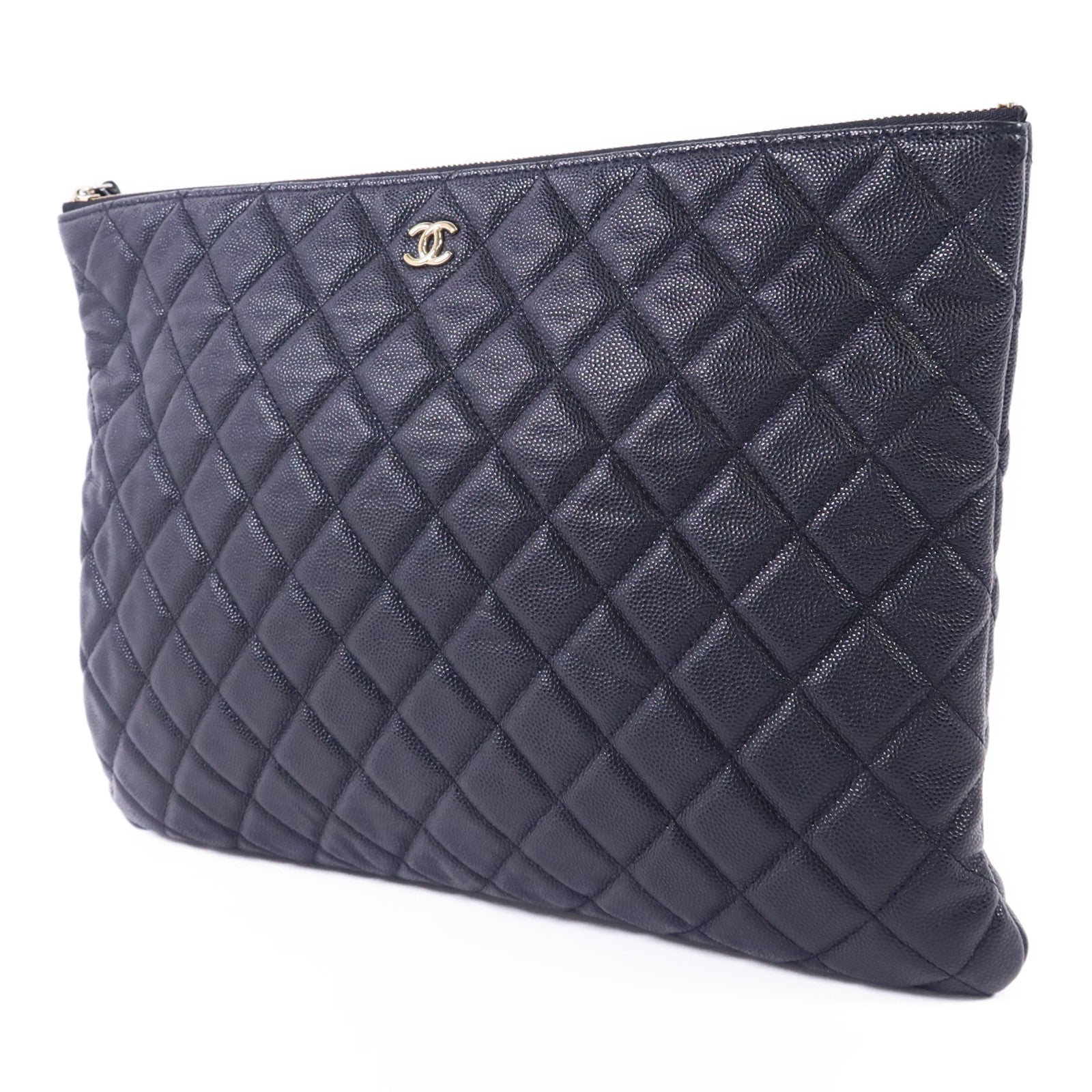 CHANEL 牛皮皮革Pouch金扣手拿包