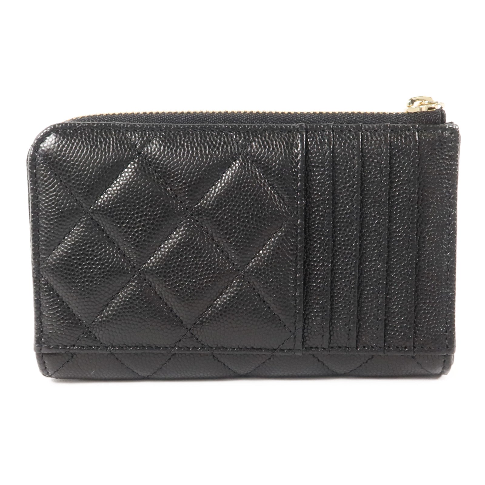 CHANEL 牛皮皮革CC Logo Zipper Wallet錢包