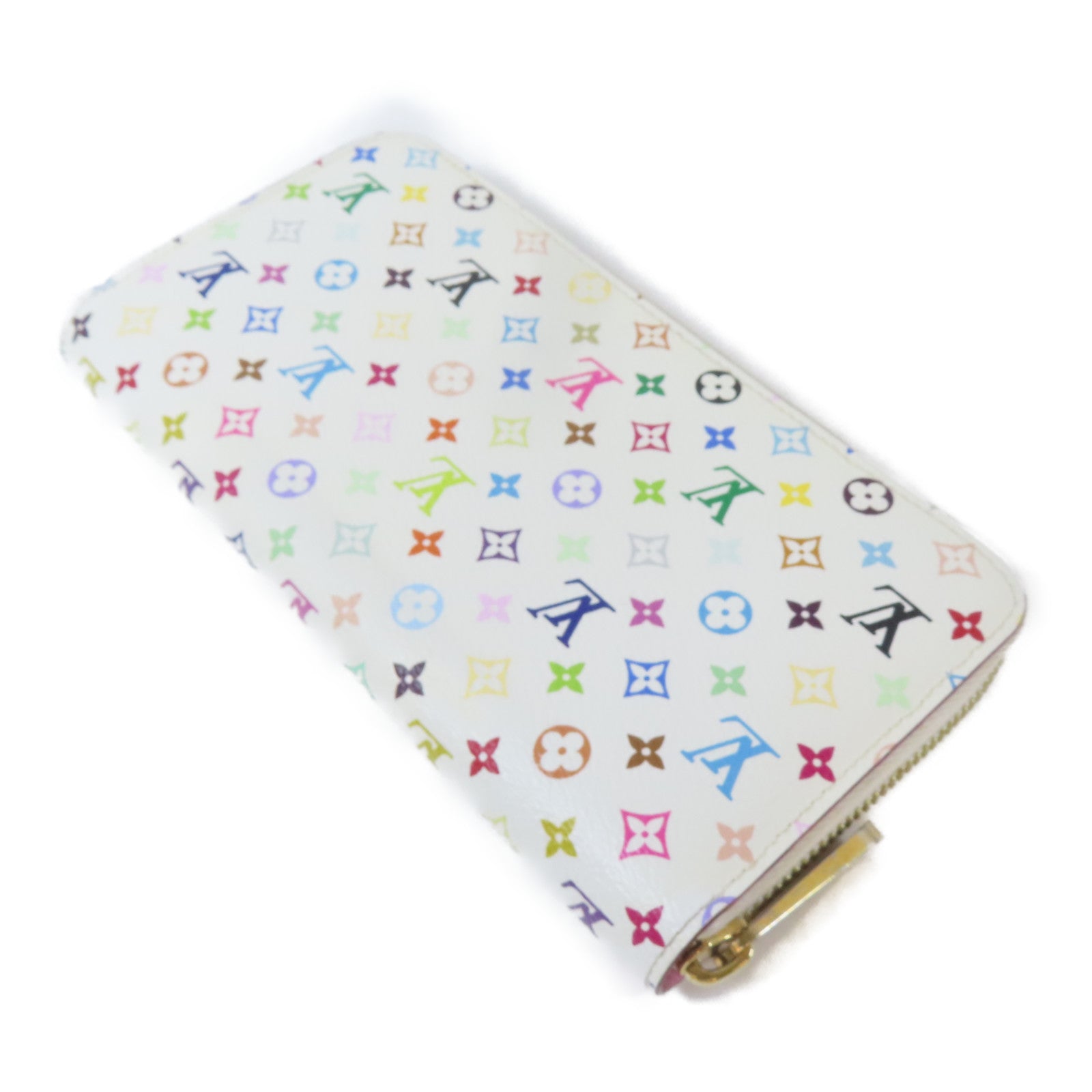 LOUIS VUITTON Monogram Multicolore Zipper Long Wallet金扣長錢包白色