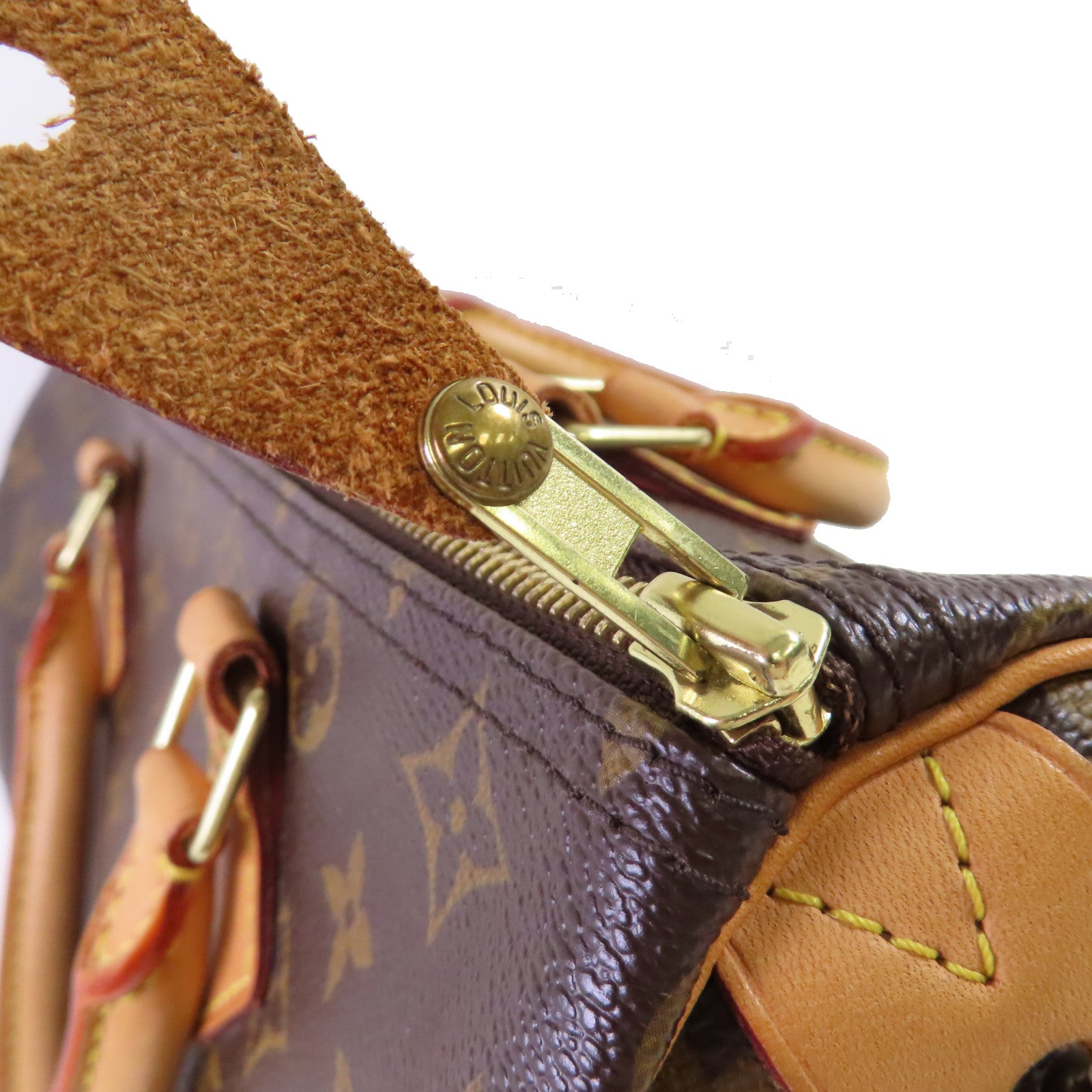 LOUIS VUITTON Monogram Speedy 30 Hand Bag金扣手挽袋啡色