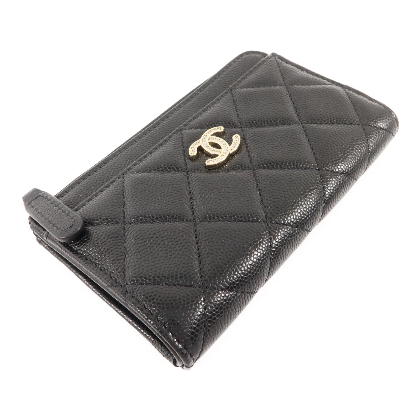 CHANEL 牛皮皮革CC Logo Zipper Wallet錢包