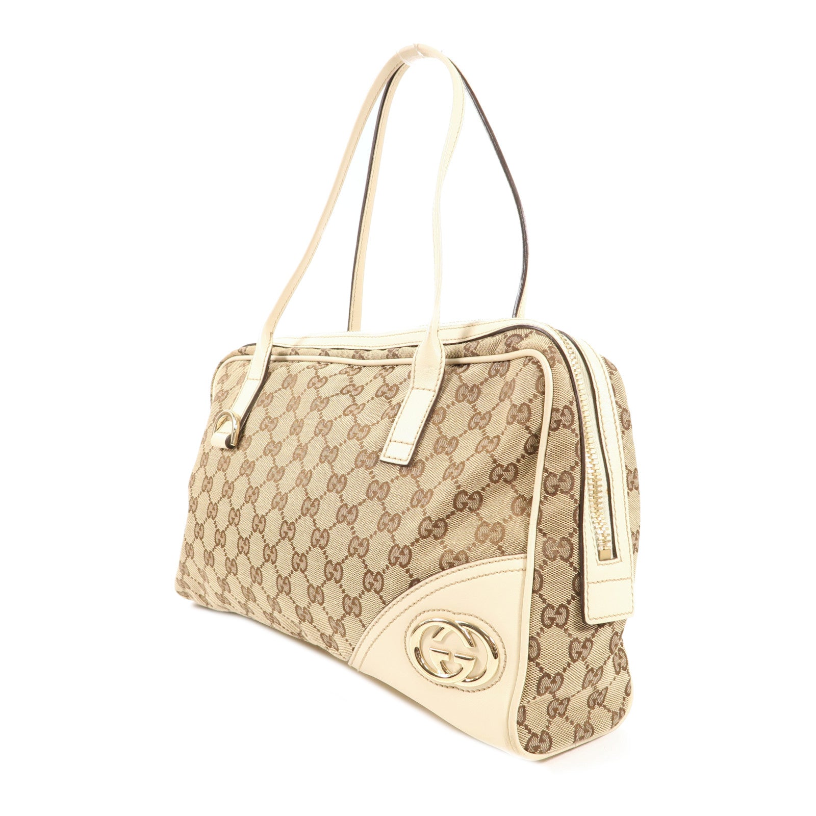 GUCCI 帆布Shoulder Bag金扣肩背袋