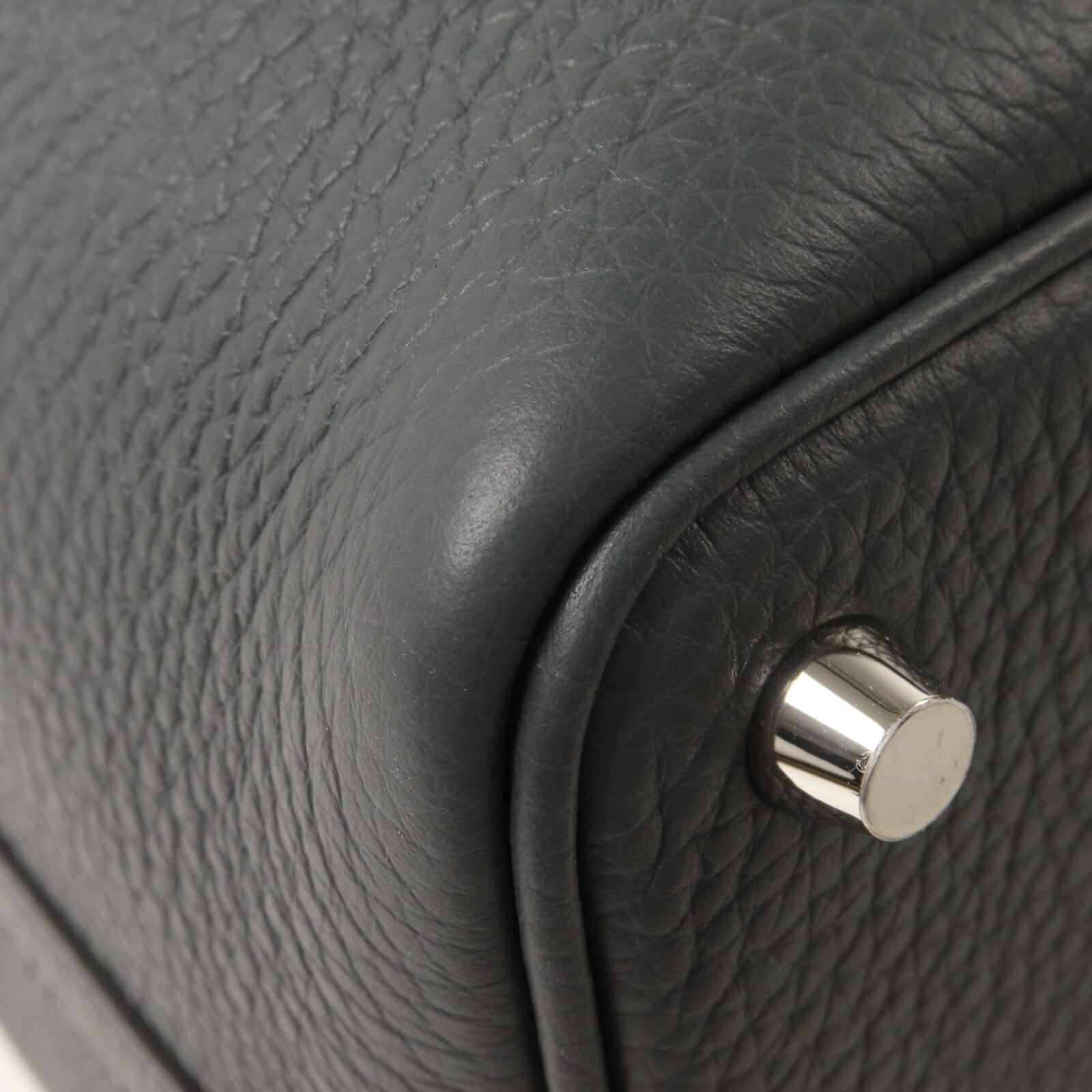 HERMES Clemence皮革Picotin PM手挽袋Gris Misty