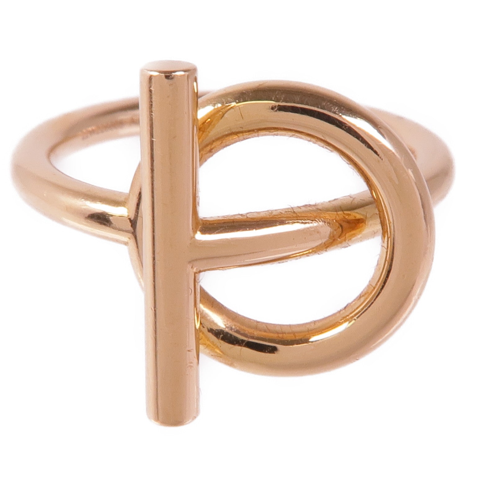 HERMES 18K玫瑰金Echappee戒指Hermes#51/US#5