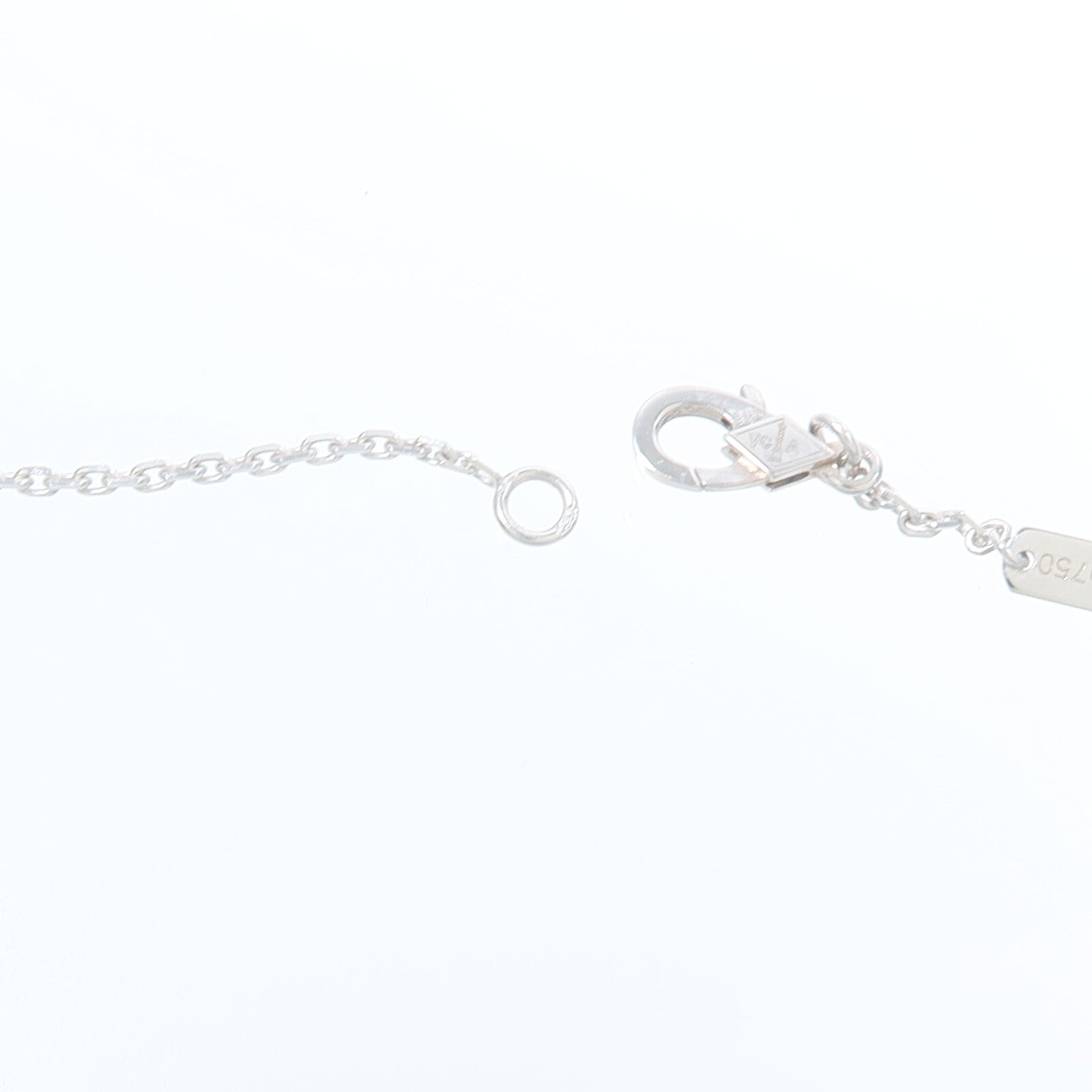 Van Cleef & Arpels 18K白金/玉髓Vintage Alhambra Pendant項鍊