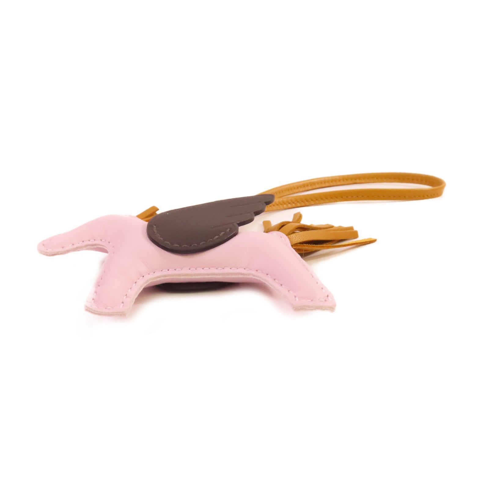 HERMES Swift皮革Rodeo Pegase PM Charm掛飾Mauve Pale夢幻紫色/Ebene烏木色