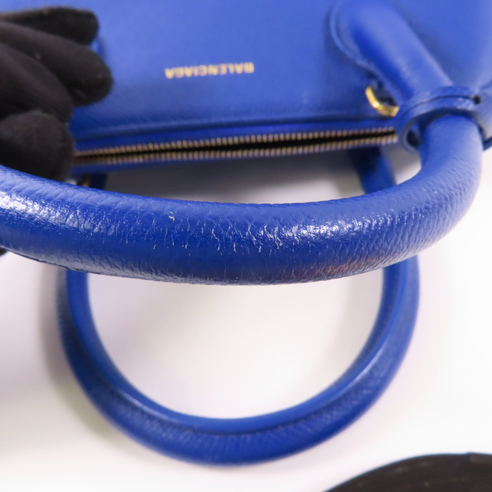 BALENCIAGA GHW Ville Top Handle S 2 Way Shoulder Bag 518873 Calfskin Leather