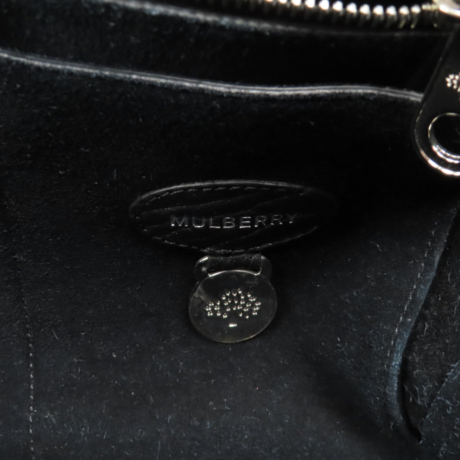MULBERRY 【激減優惠】牛皮皮革Icon Bag銀扣手挽袋黑色