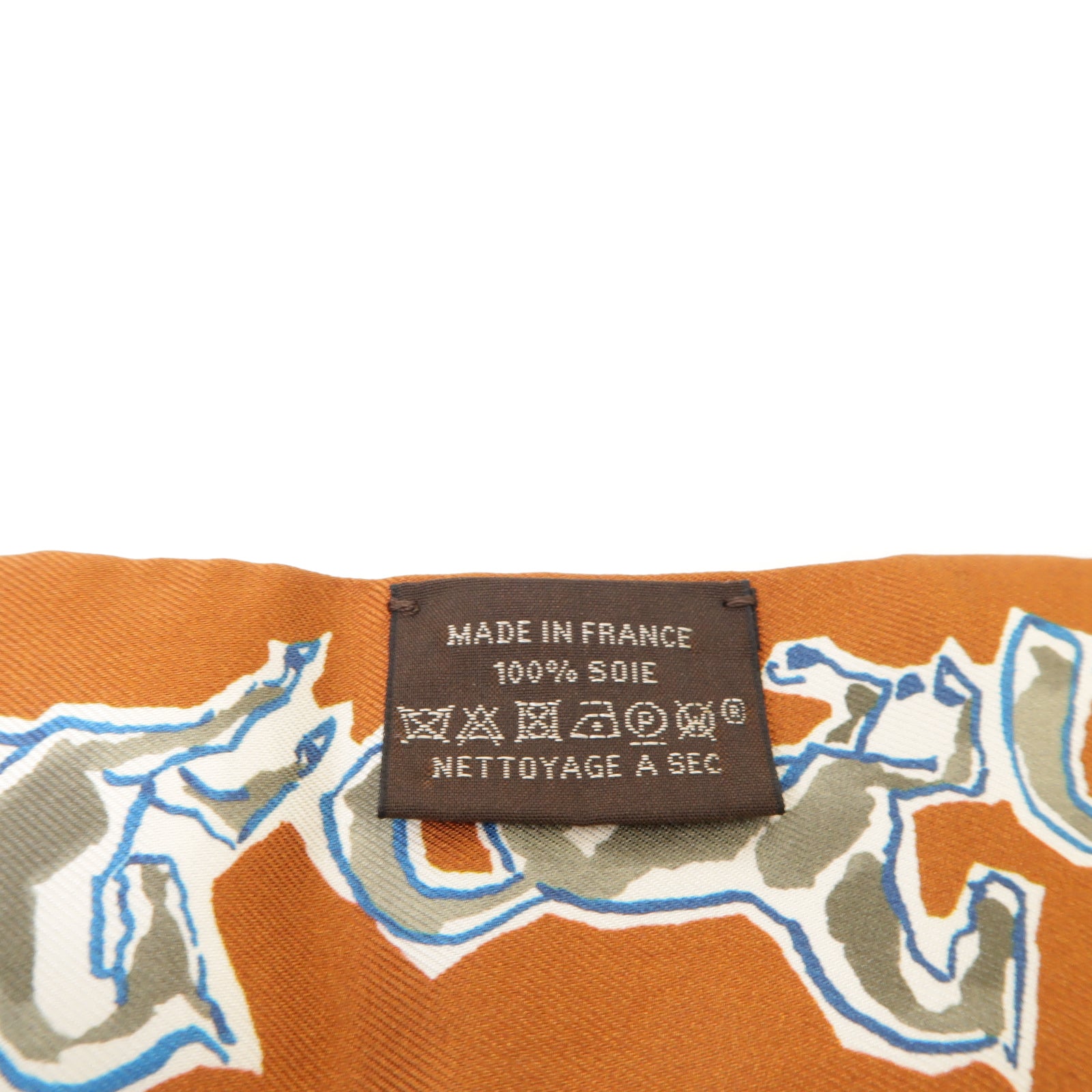 HERMES 絲質Twilly絲巾棕色/灰色