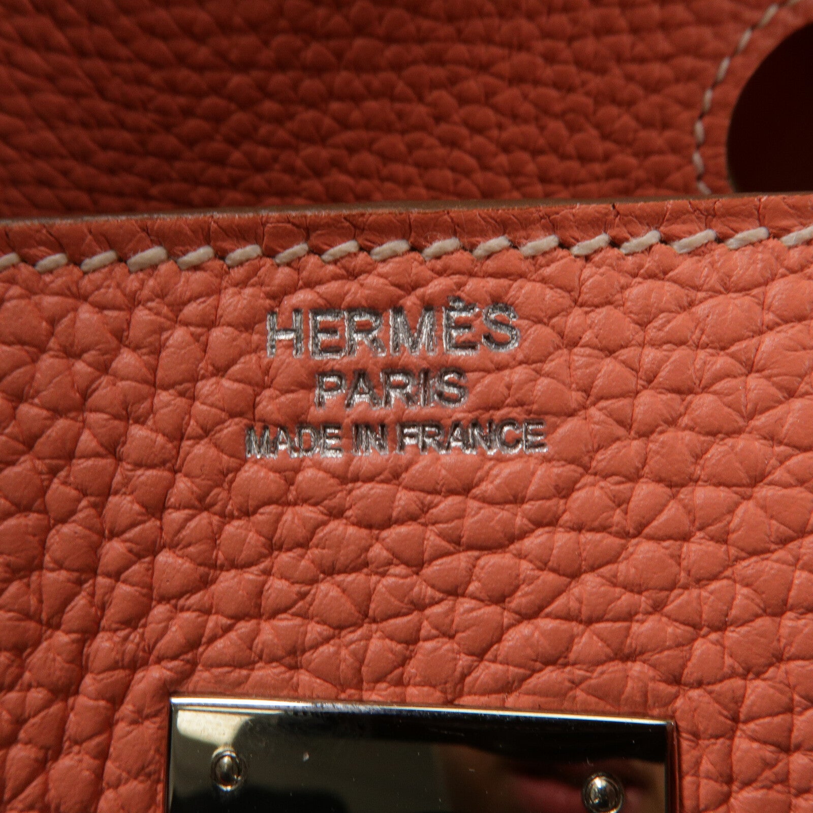 HERMES Clemence皮革Birkin 30手挽袋Crevette