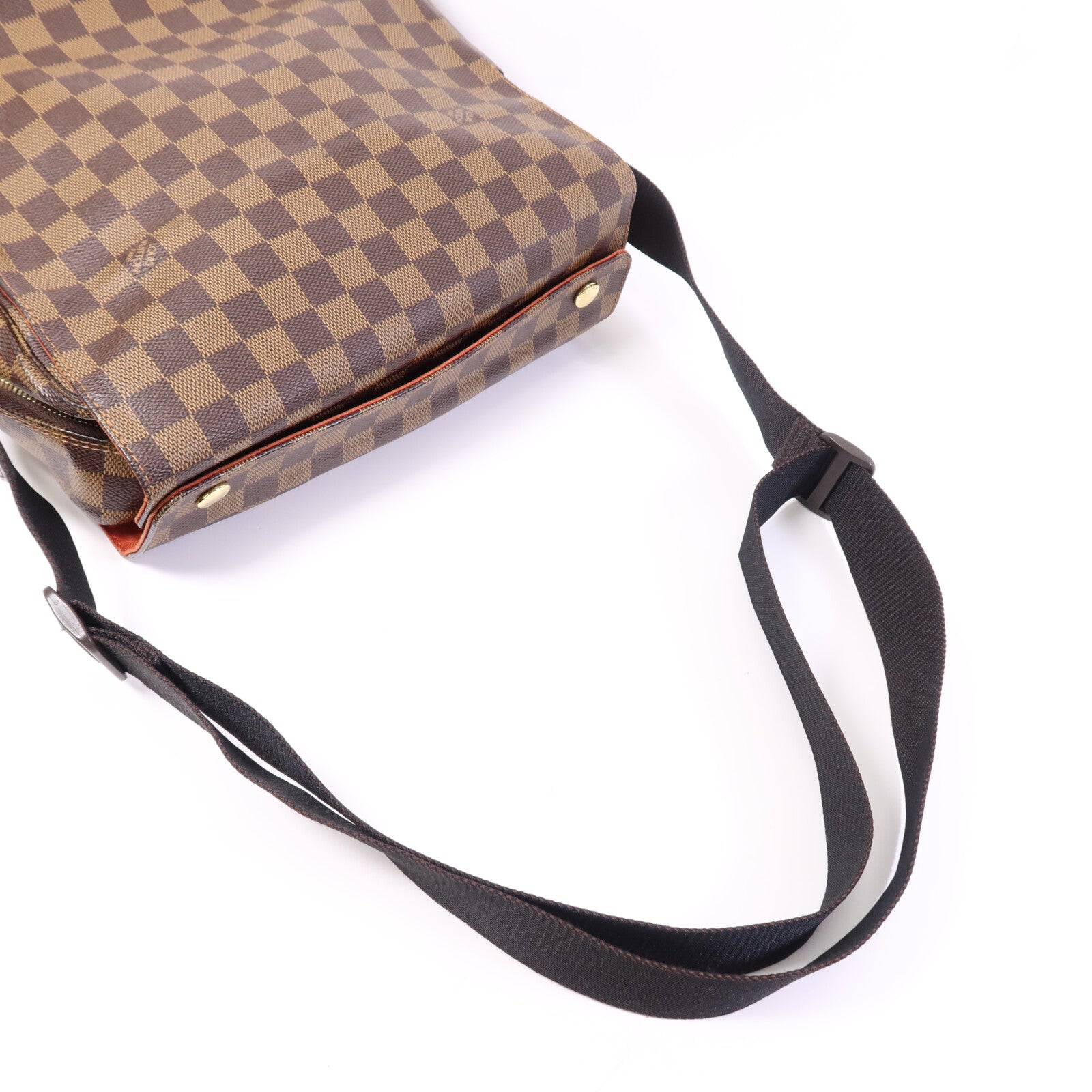LOUIS VUITTON Damier Ebene Naviglio金扣肩背袋