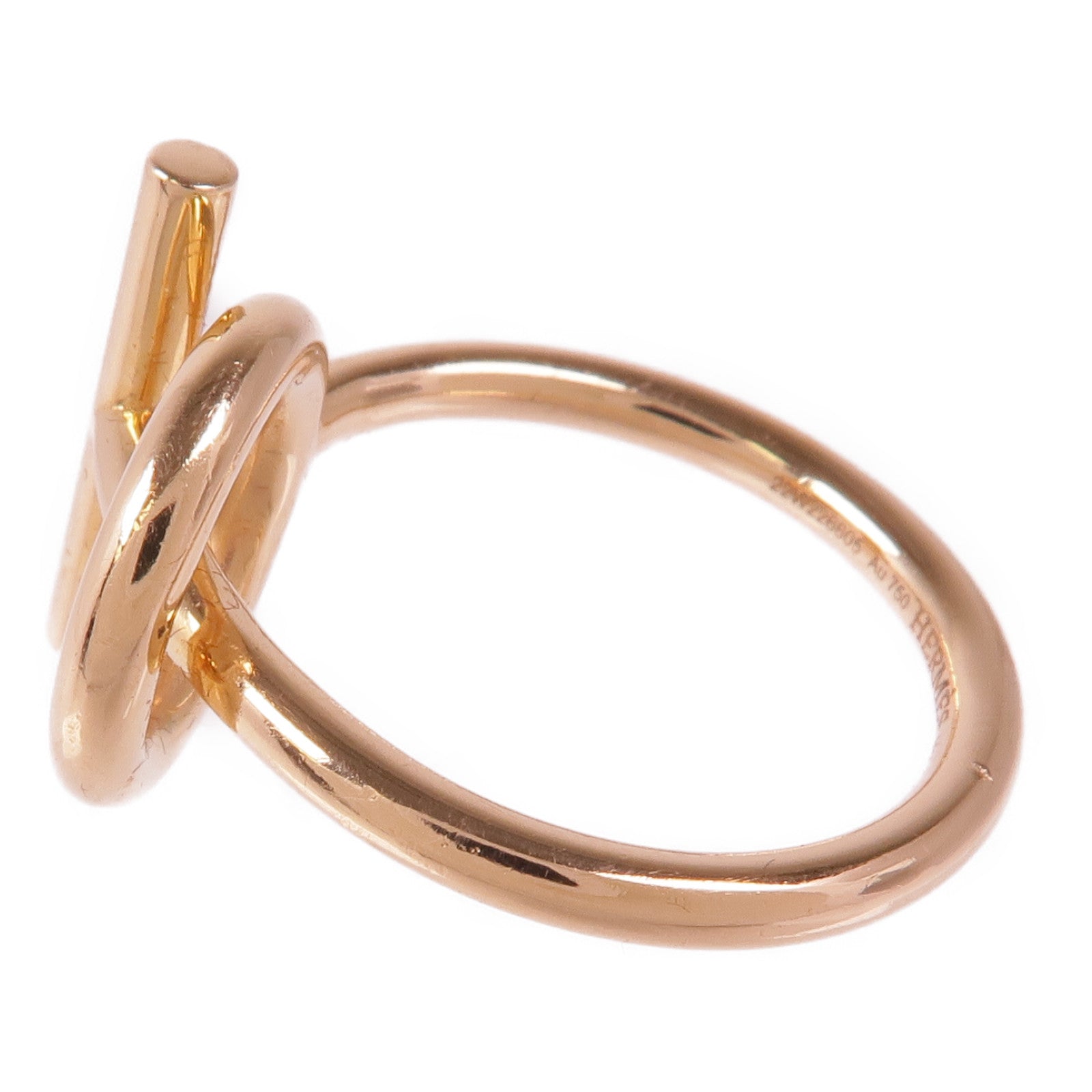 HERMES 18K玫瑰金Echappee戒指Hermes#51/US#5