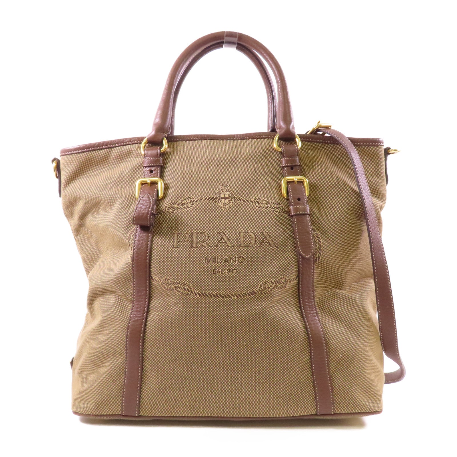 PRADA 帆布Shoulder Bag金扣肩背袋