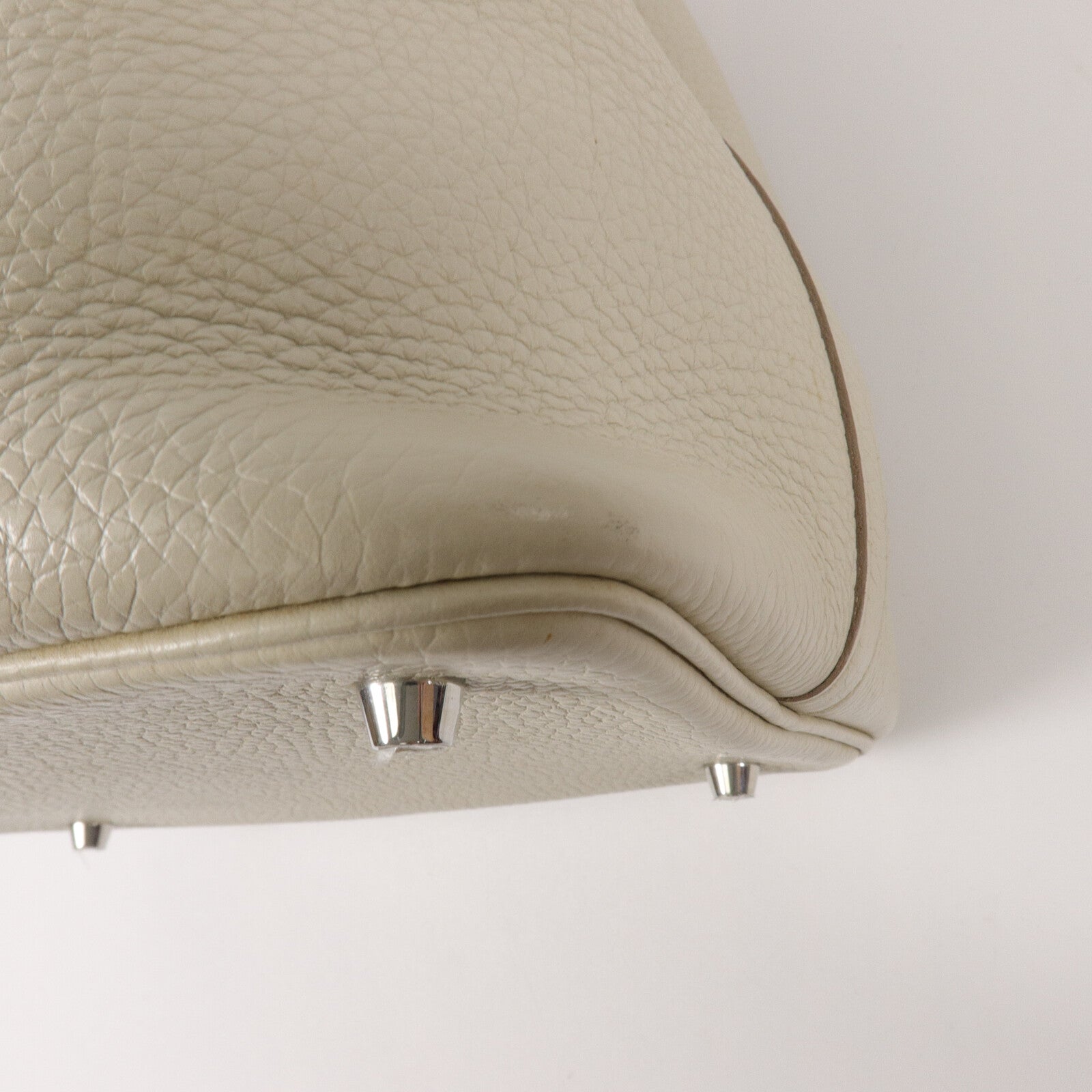 HERMES Clemence皮革Picotin MM手挽袋Beton