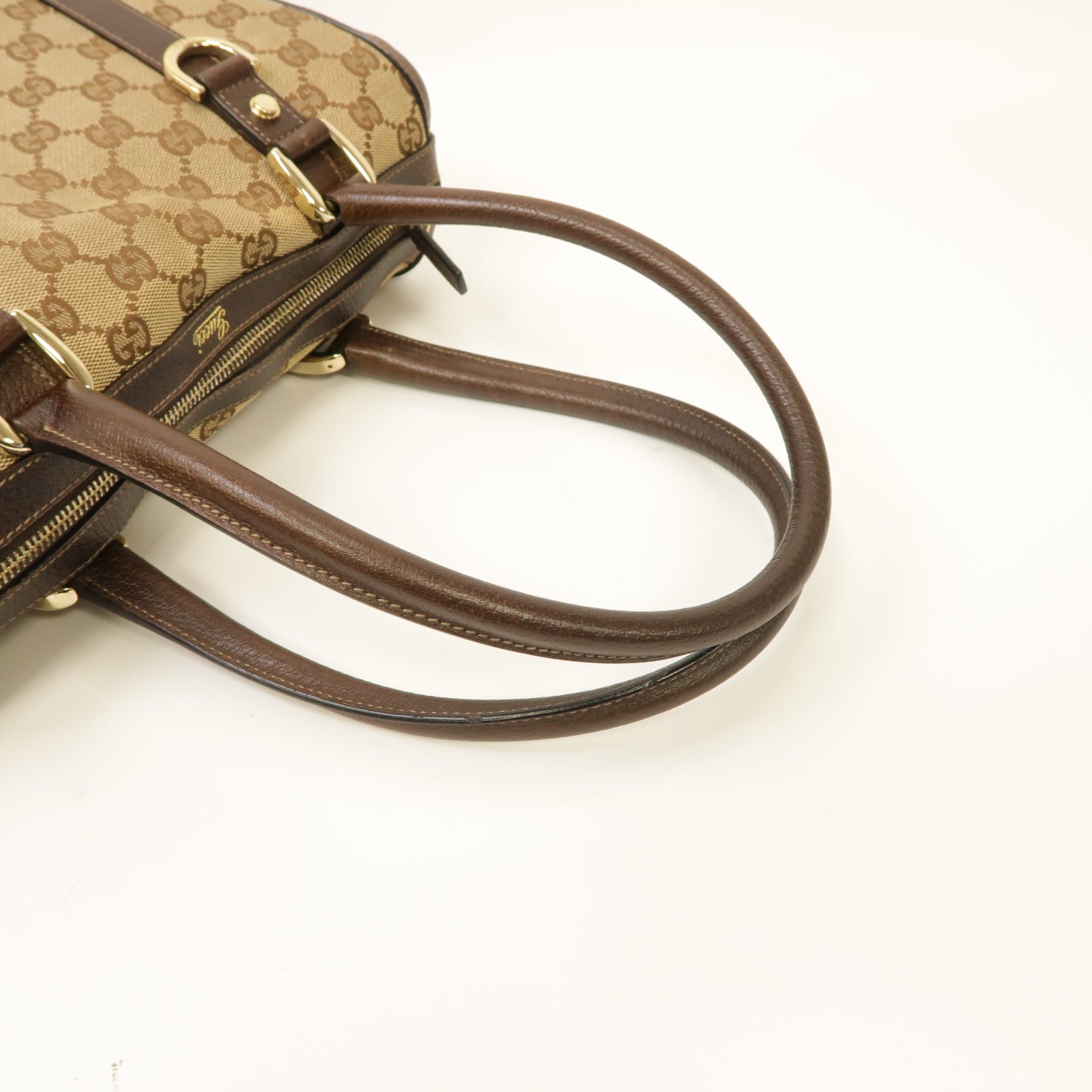 GUCCI 帆布Hand Bag手挽袋銀扣手挽袋啡色