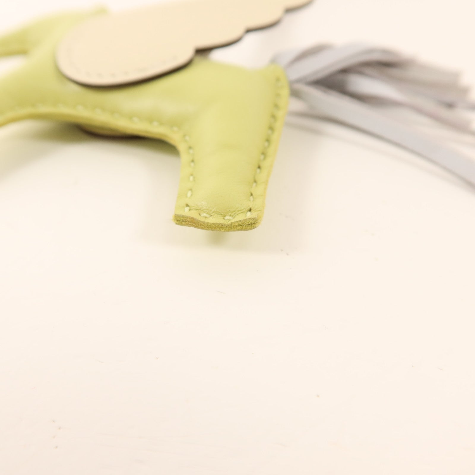 HERMES Milo/Swift皮革Rodeo Pegase PM掛飾Jaune Bourgeon/Bleu Brume