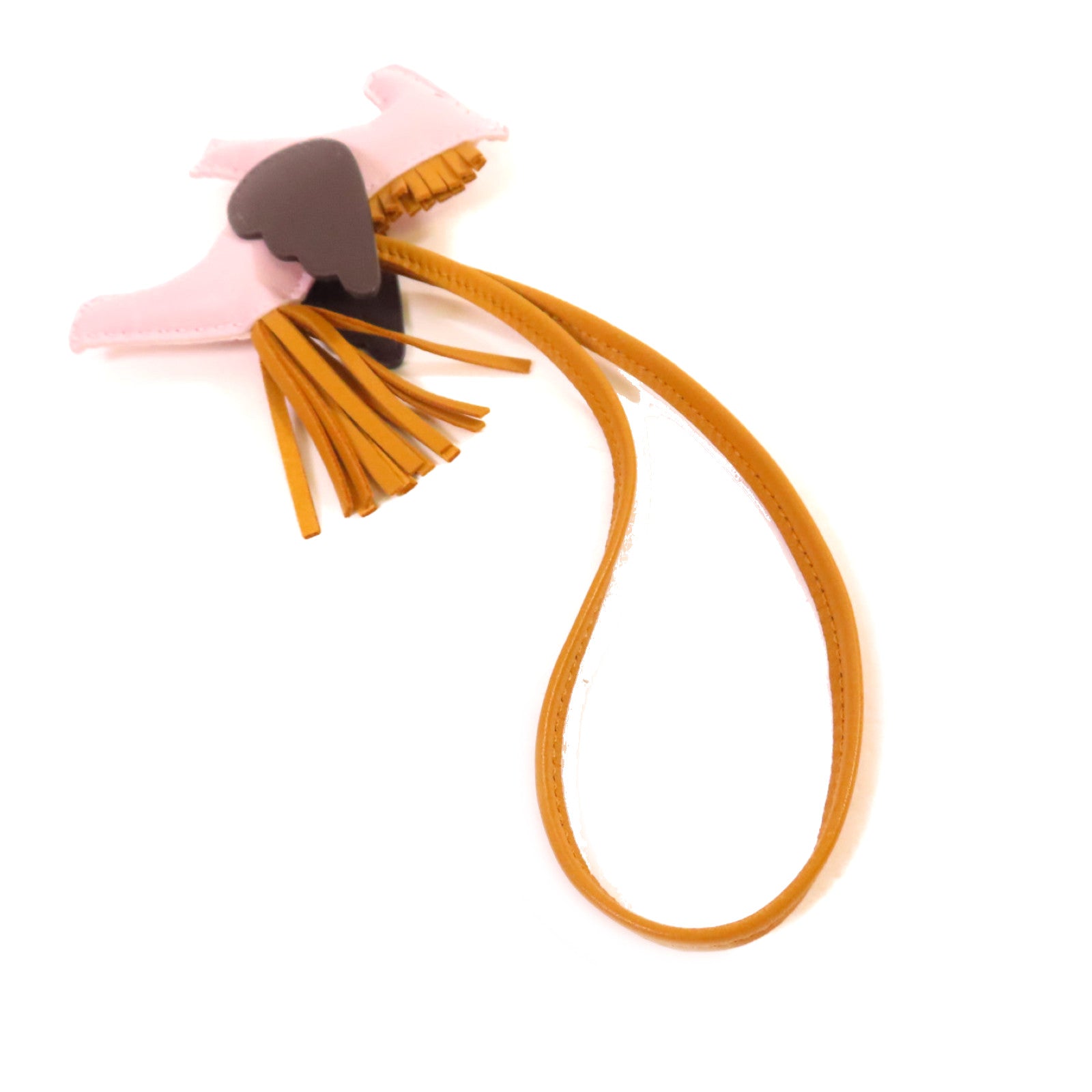 HERMES Swift皮革Rodeo Pegase PM Charm掛飾Mauve Pale夢幻紫色/Ebene烏木色