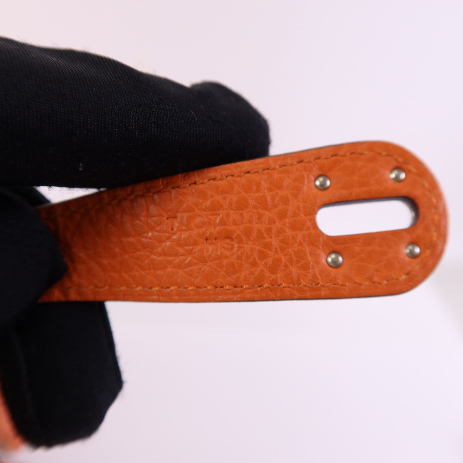 HERMES Clemence皮革Lindy 30銀扣手挽肩背兩用袋Orange