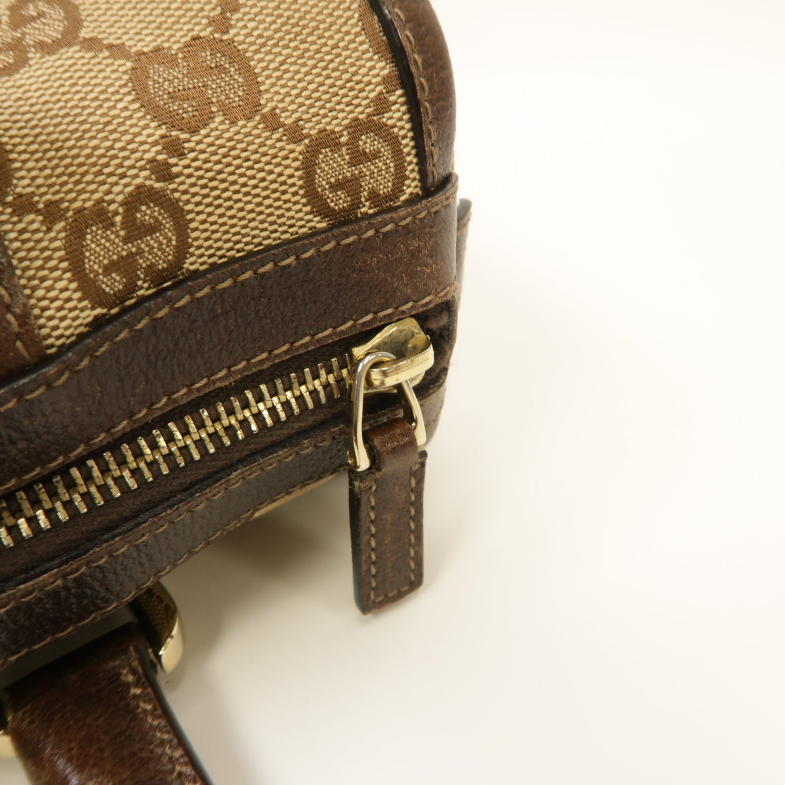 GUCCI 帆布Hand Bag手挽袋銀扣手挽袋啡色