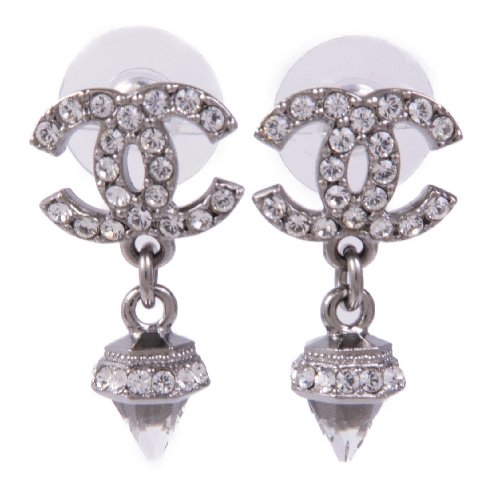 CHANEL CC Earrings Accessories Metal Silver