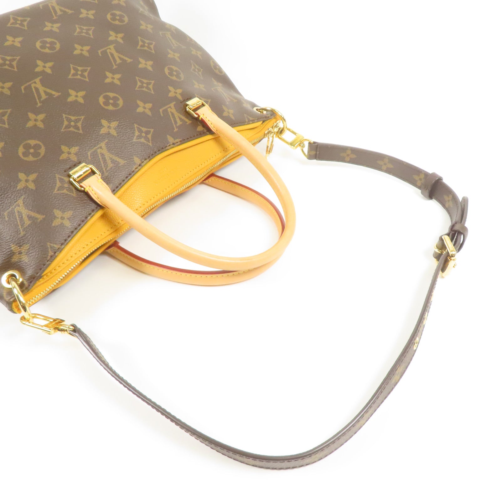 LOUIS VUITTON Monogram Pallas金扣手挽肩背兩用袋