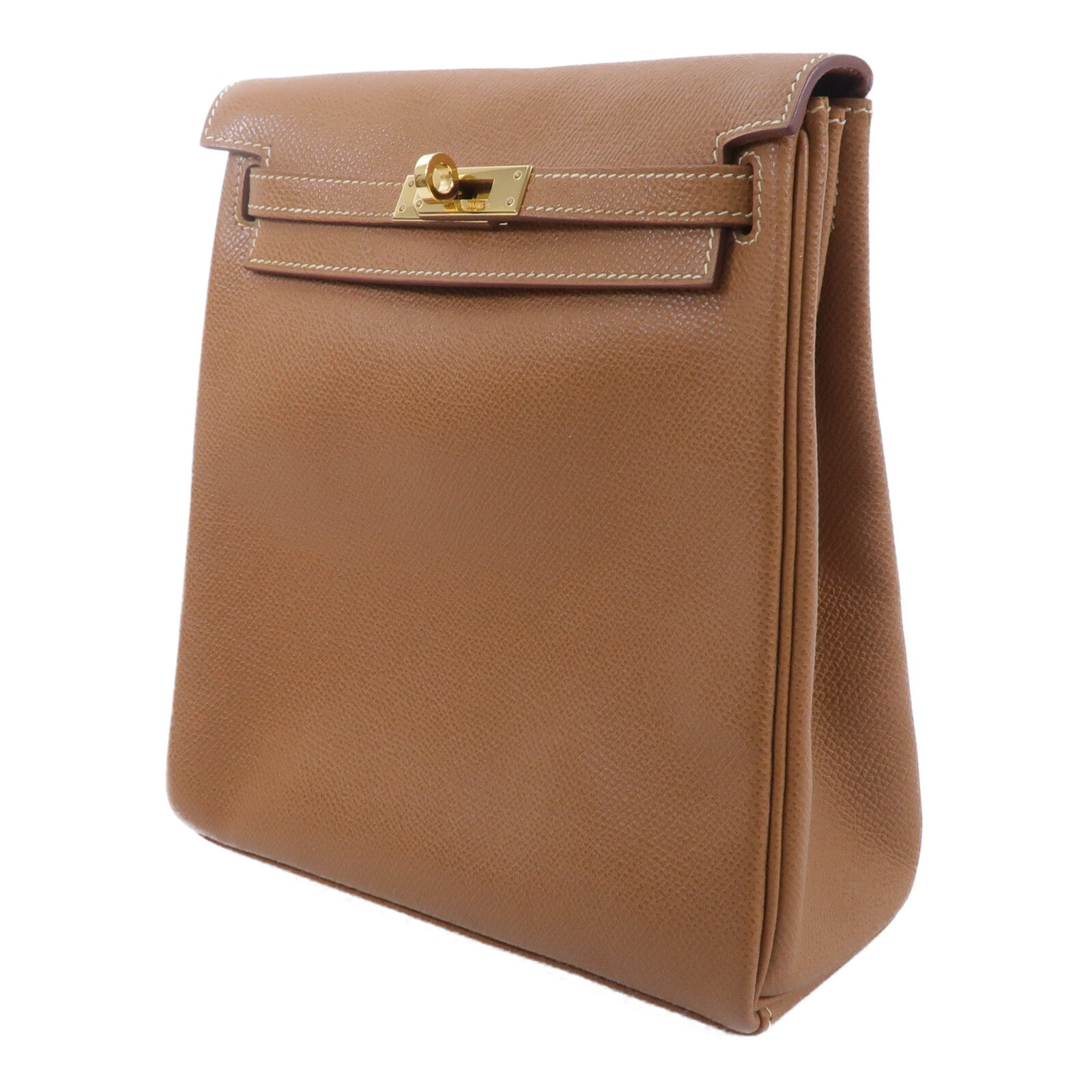 HERMES Epsom皮革Vintage Kelly Ado背包Gold