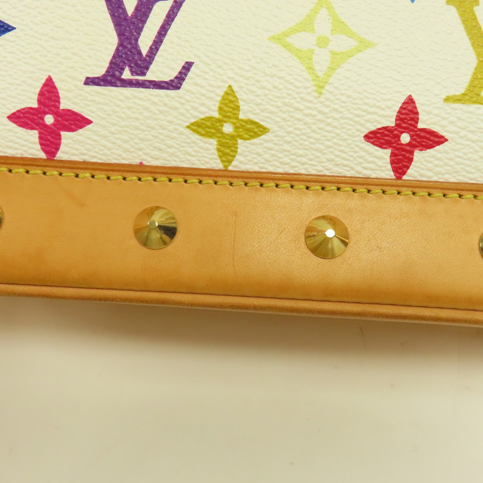 LOUIS VUITTON Monogram Multicolore Alma金扣手挽袋白色/彩色
